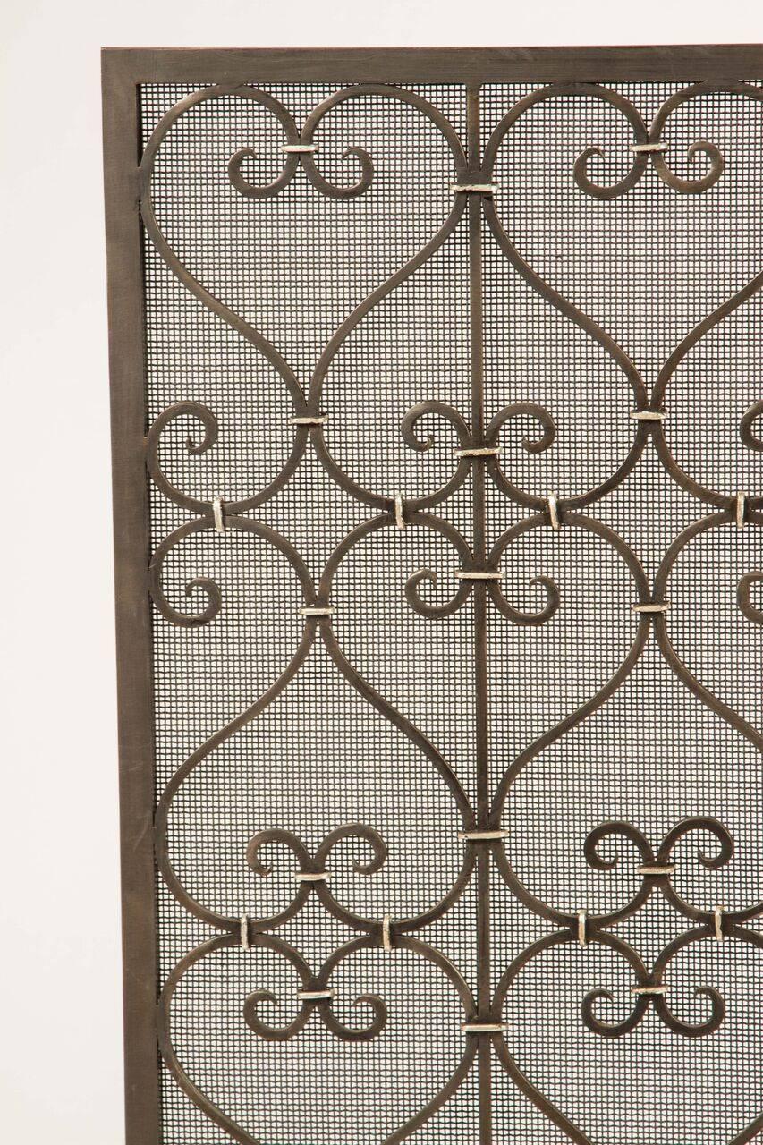 Custom Wrought Iron Fire Screen For Sale 1