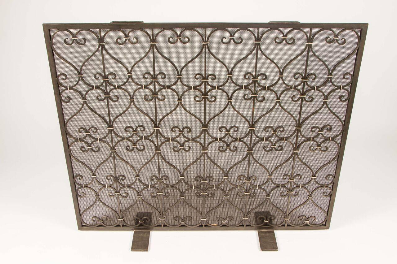 Custom Wrought Iron Fire Screen For Sale 3