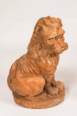 Pair of Baroque Style Terra Cotta Lions