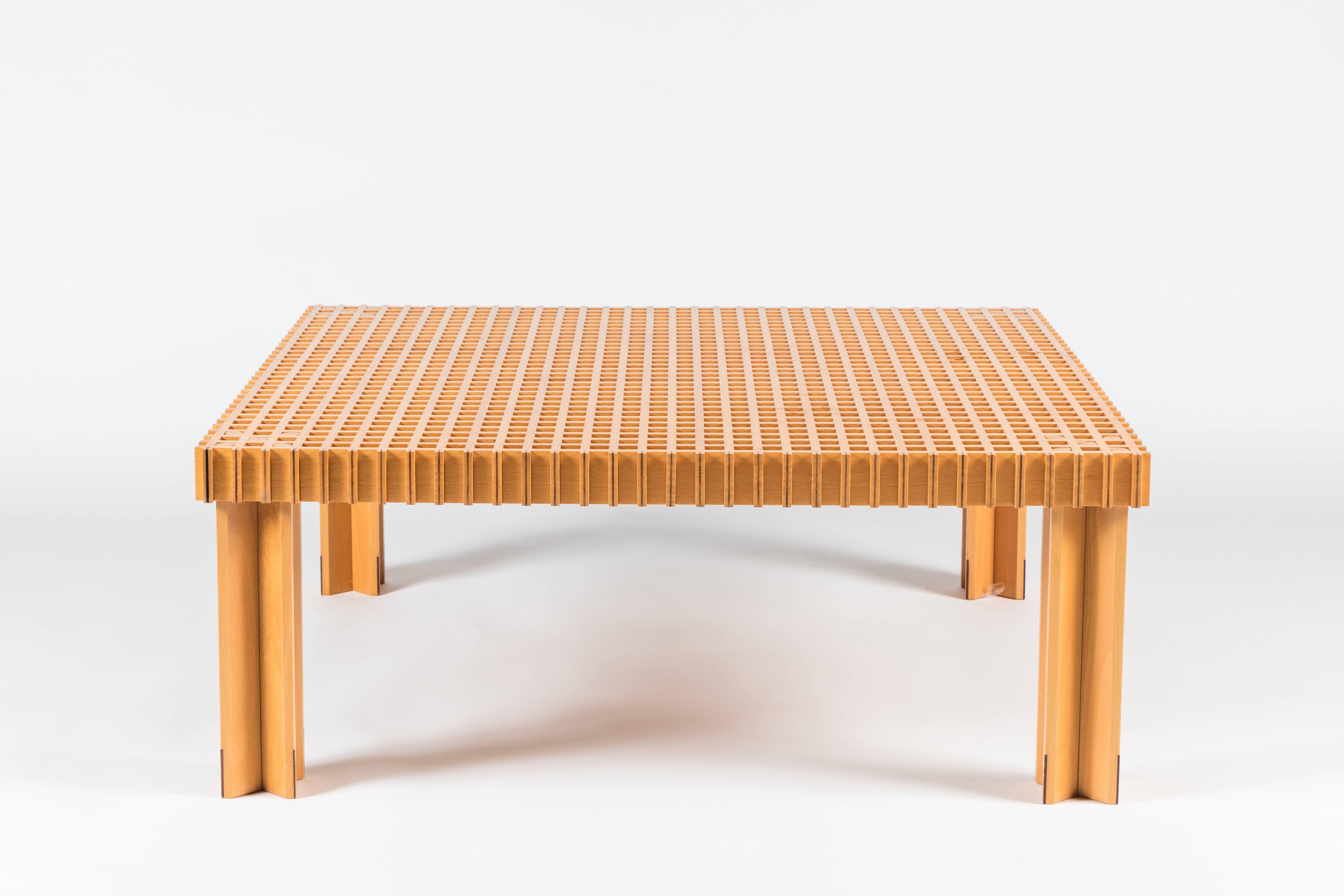 Kyoto coffee table.
Signed with maker's stamp,
Italy.
Beech.
  