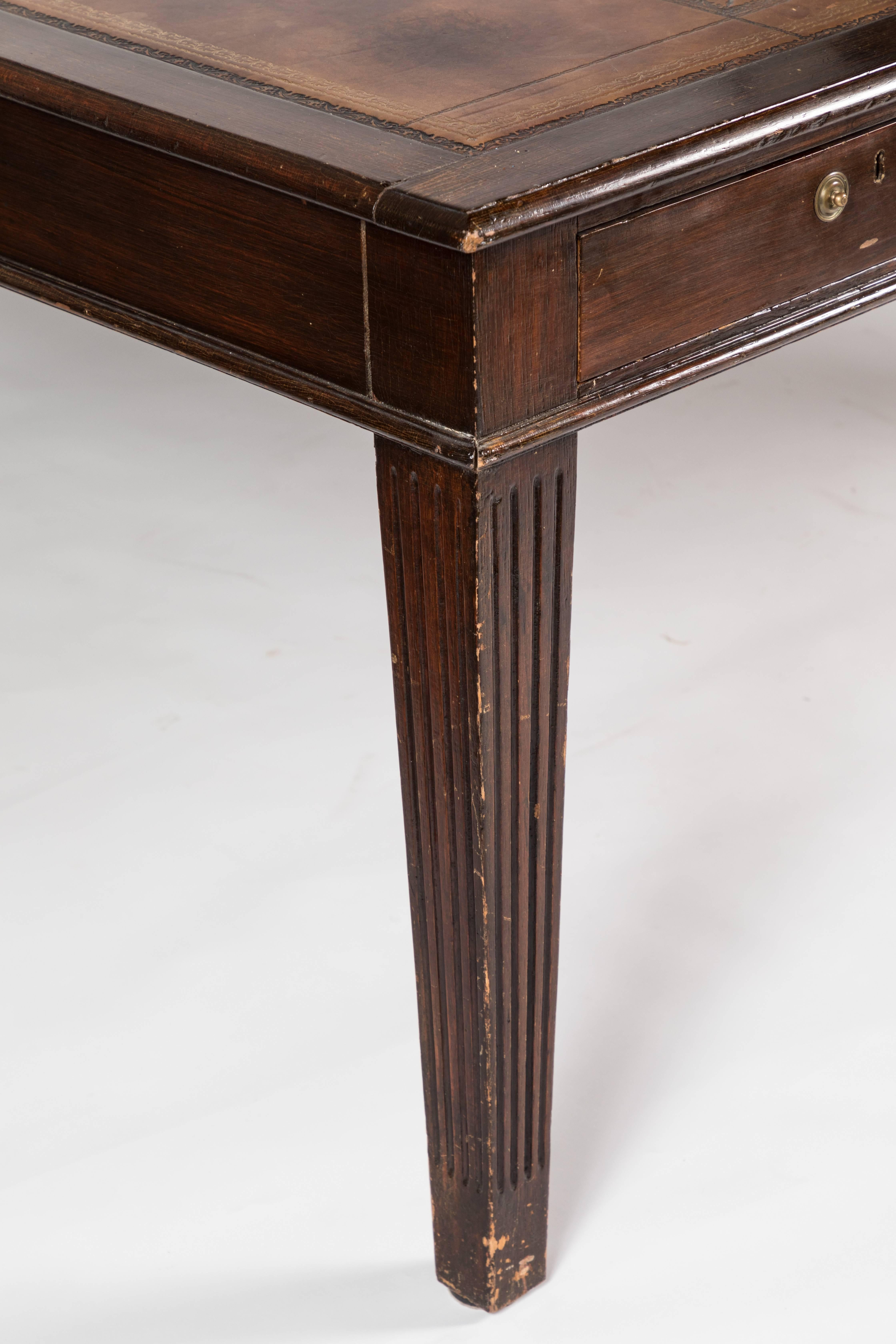 George III English Leather Top Desk For Sale