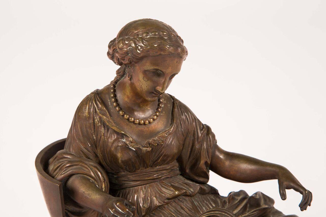 Bronze Sculpture of a Reclining Woman In Good Condition For Sale In Los Angeles, CA