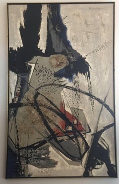 "Acróbatas" Óleo original sobre lienzo, Mary Gardner Preminger, Firmado