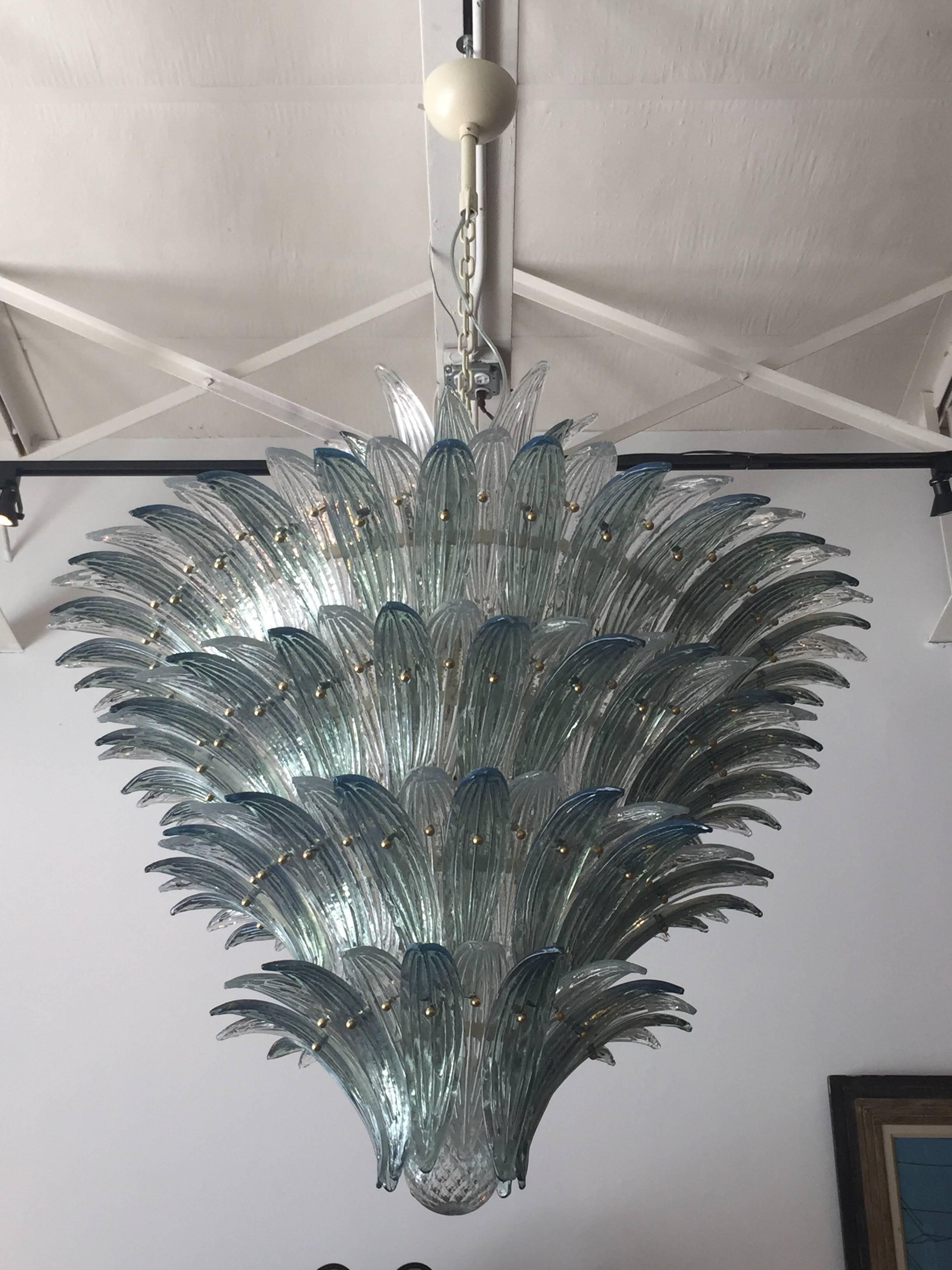 Contemporary Oversized Italian Murano Palm Style Chandelier
