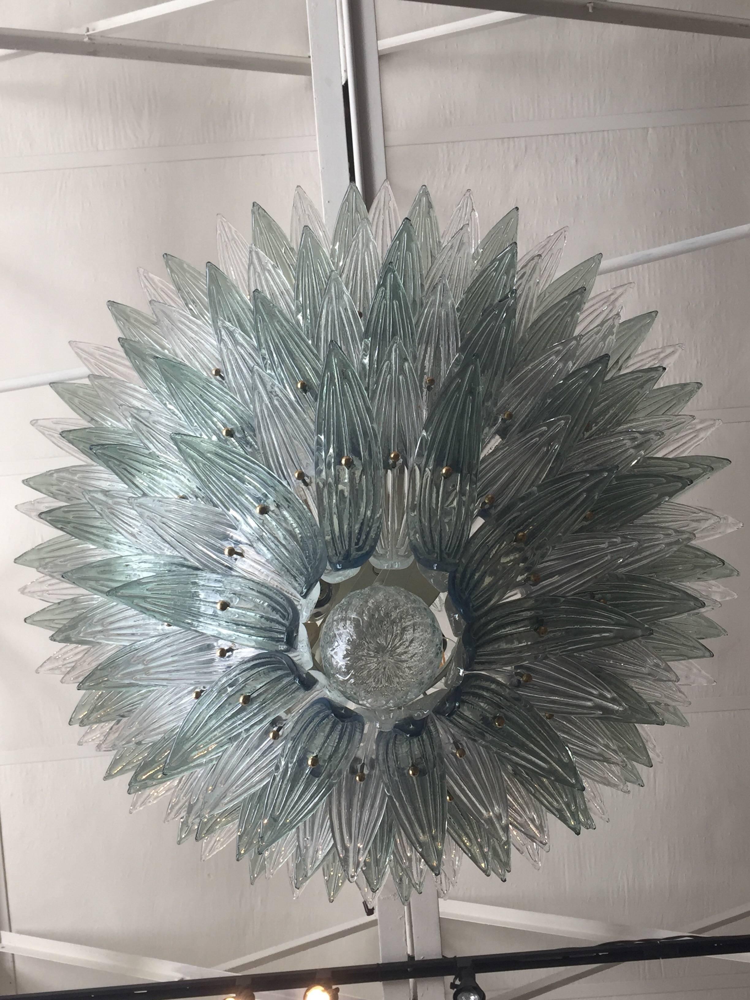 Oversized Italian Murano Palm Style Chandelier 1