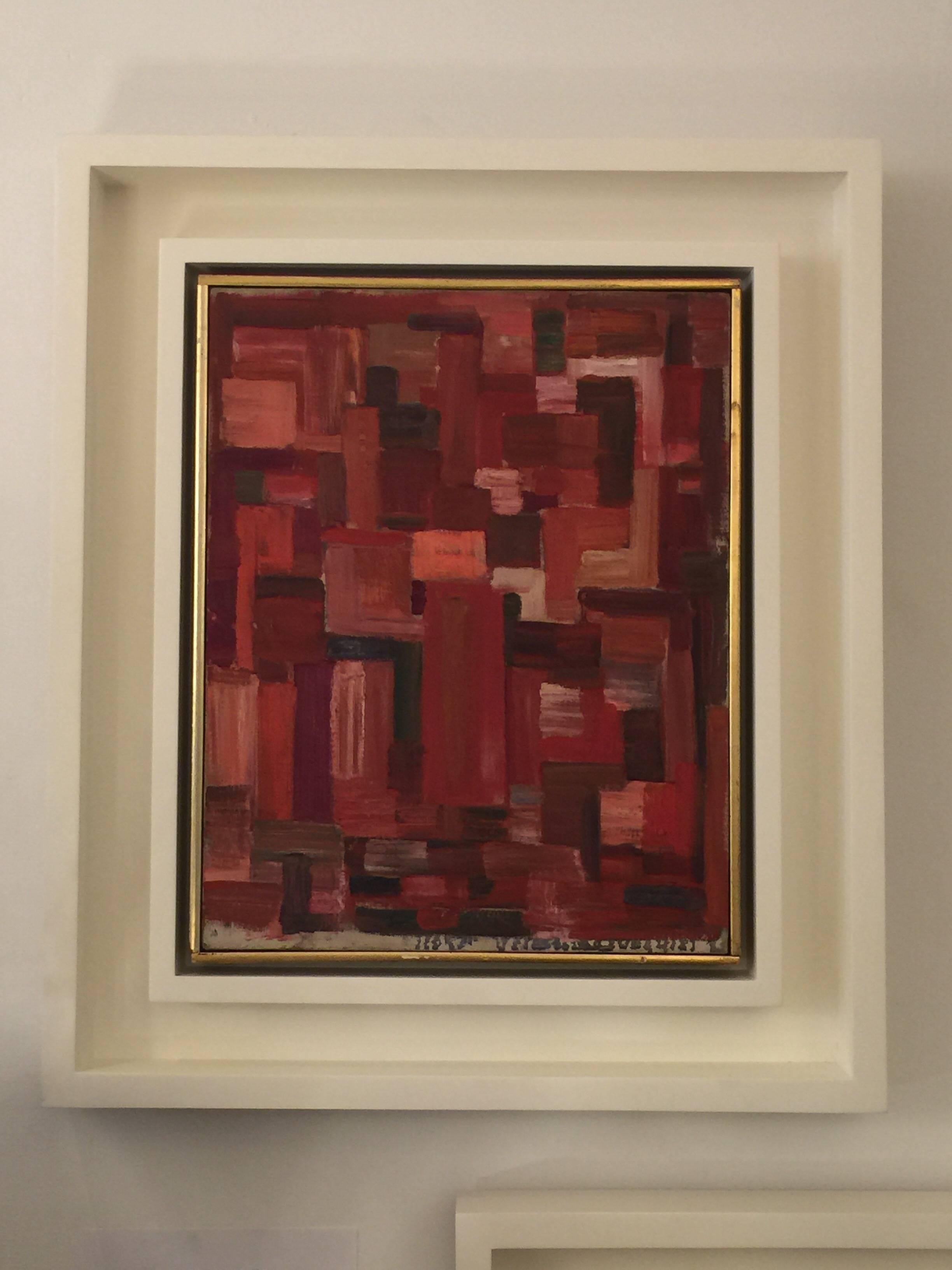 Dutch Signed Havers Oil on Canvas Framed Abstract Cubist Painting For Sale