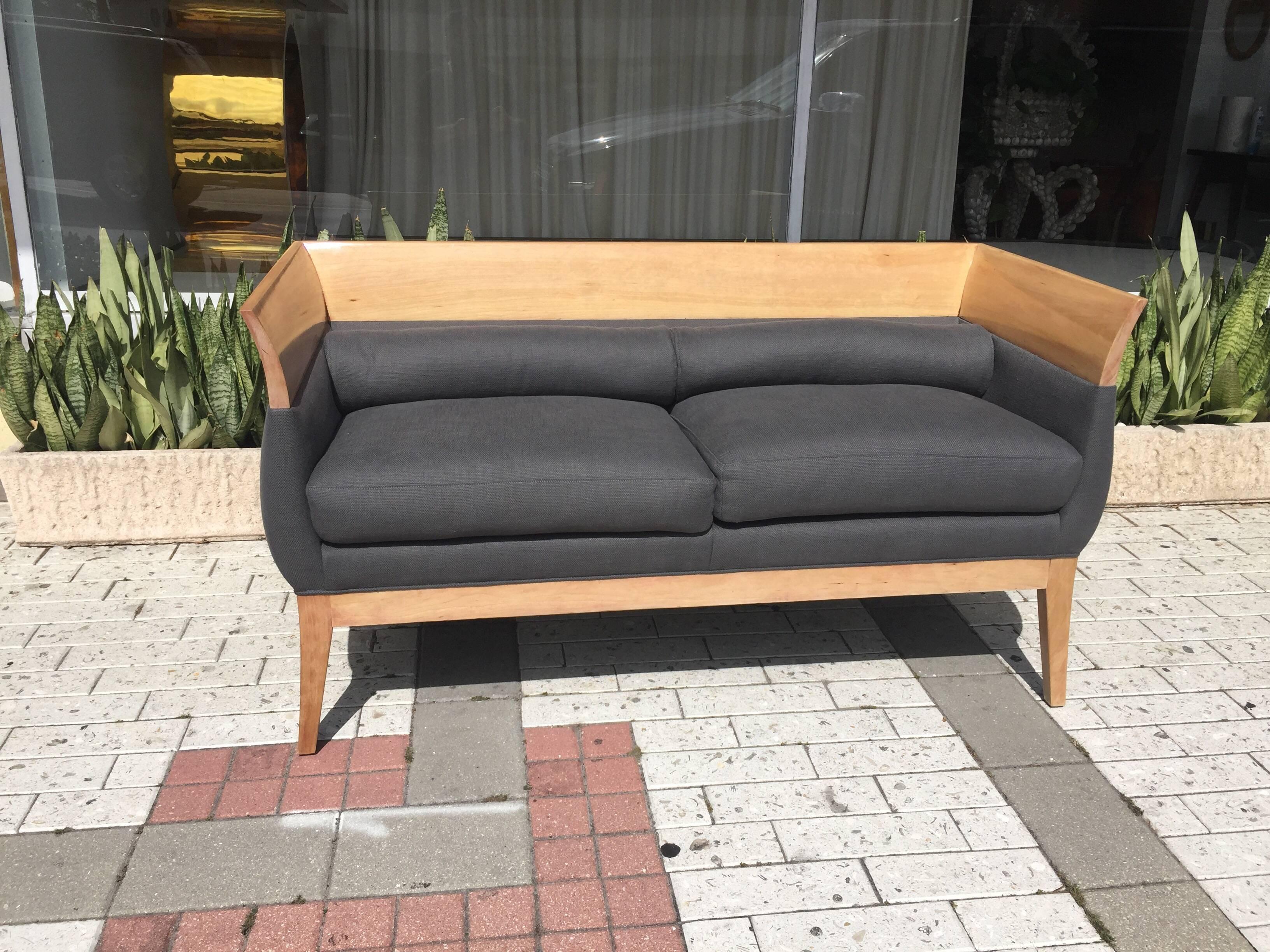 Bleached Orlando Diaz-Azcuy Designed Chalice Settee for HBF Furniture