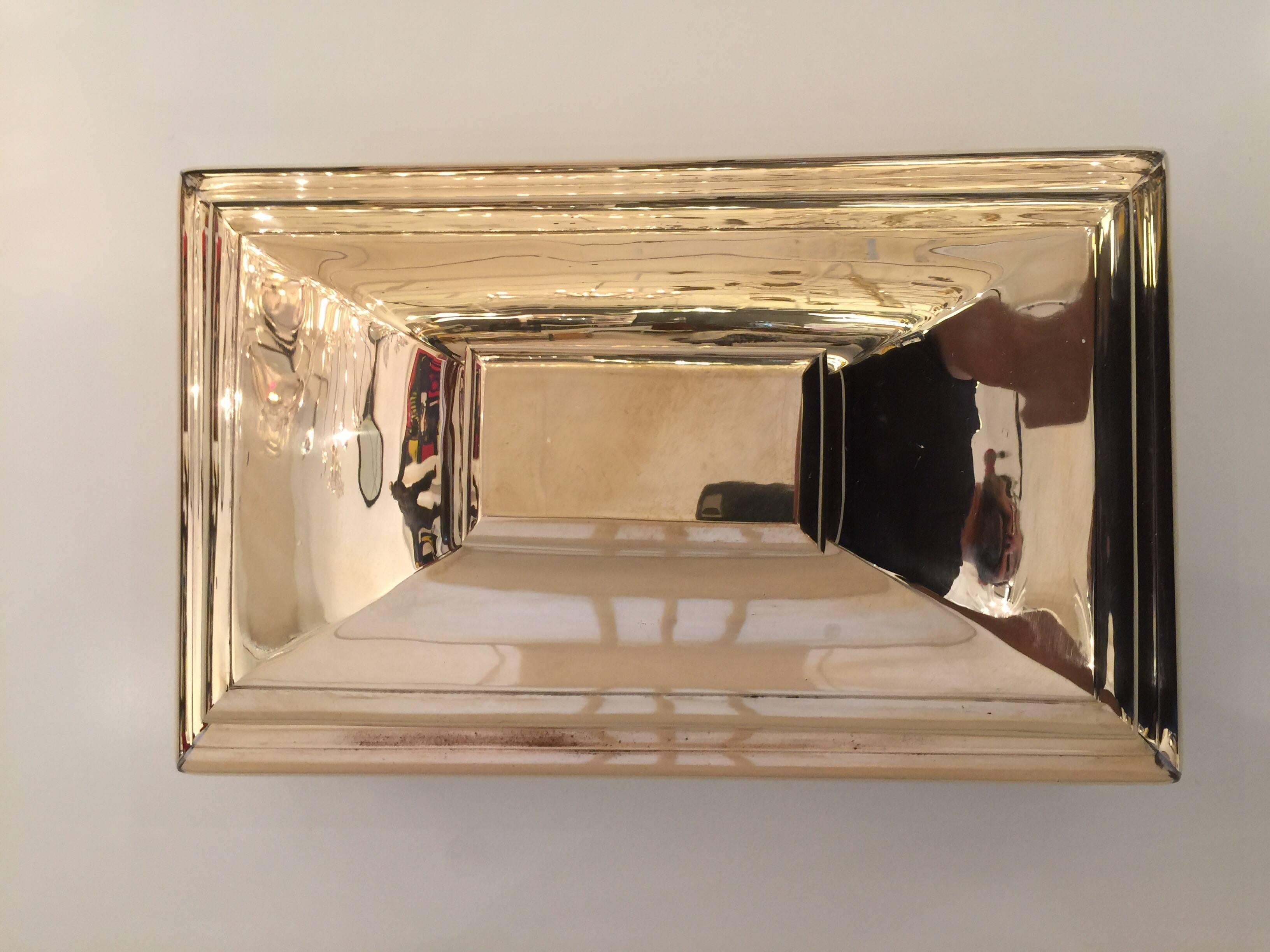 Mid-Century Modern Oversized Heavy Polished Brass Box For Sale