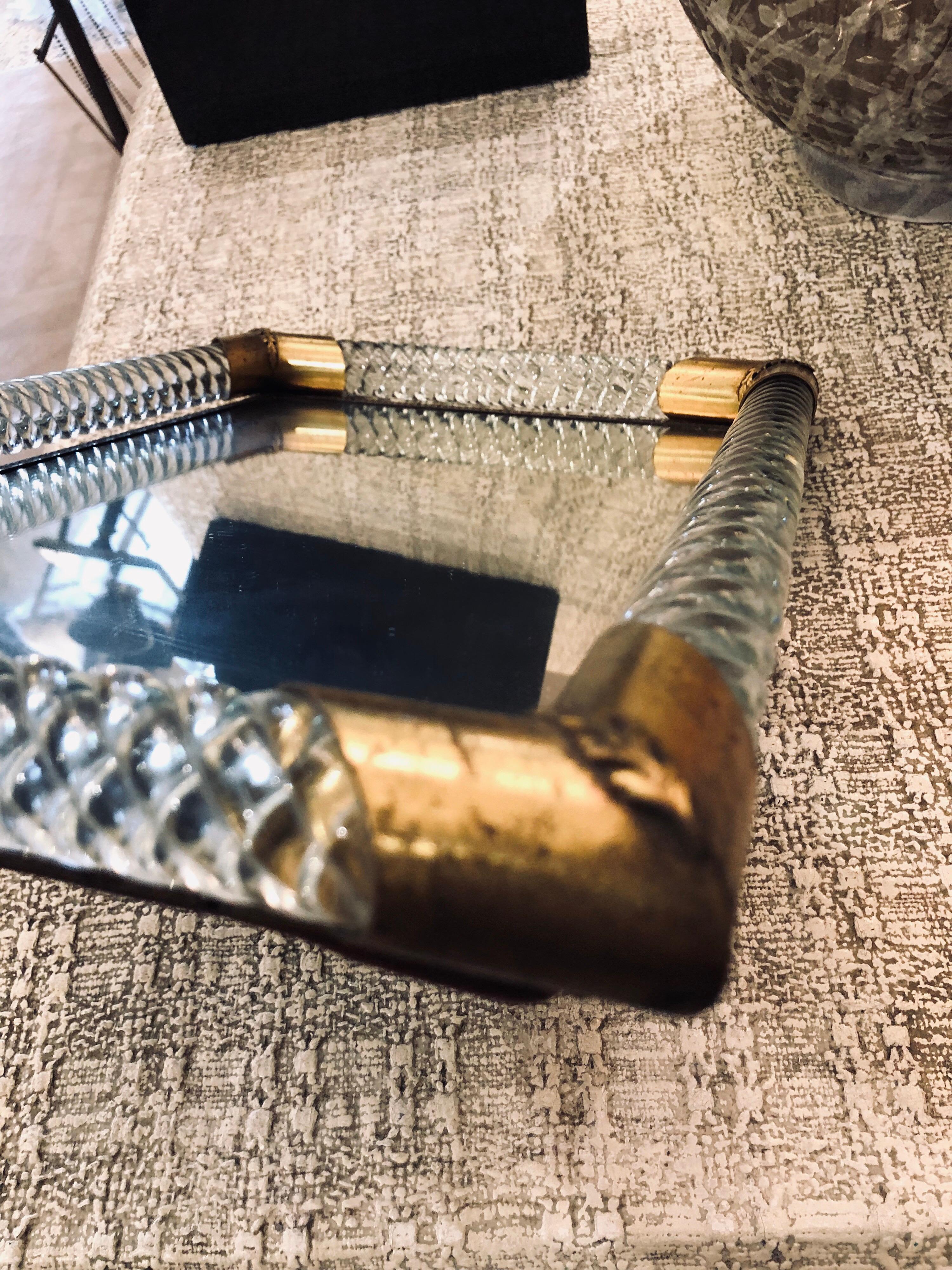 Mid-20th Century Torciglioni Murano Glass Tray by Venini