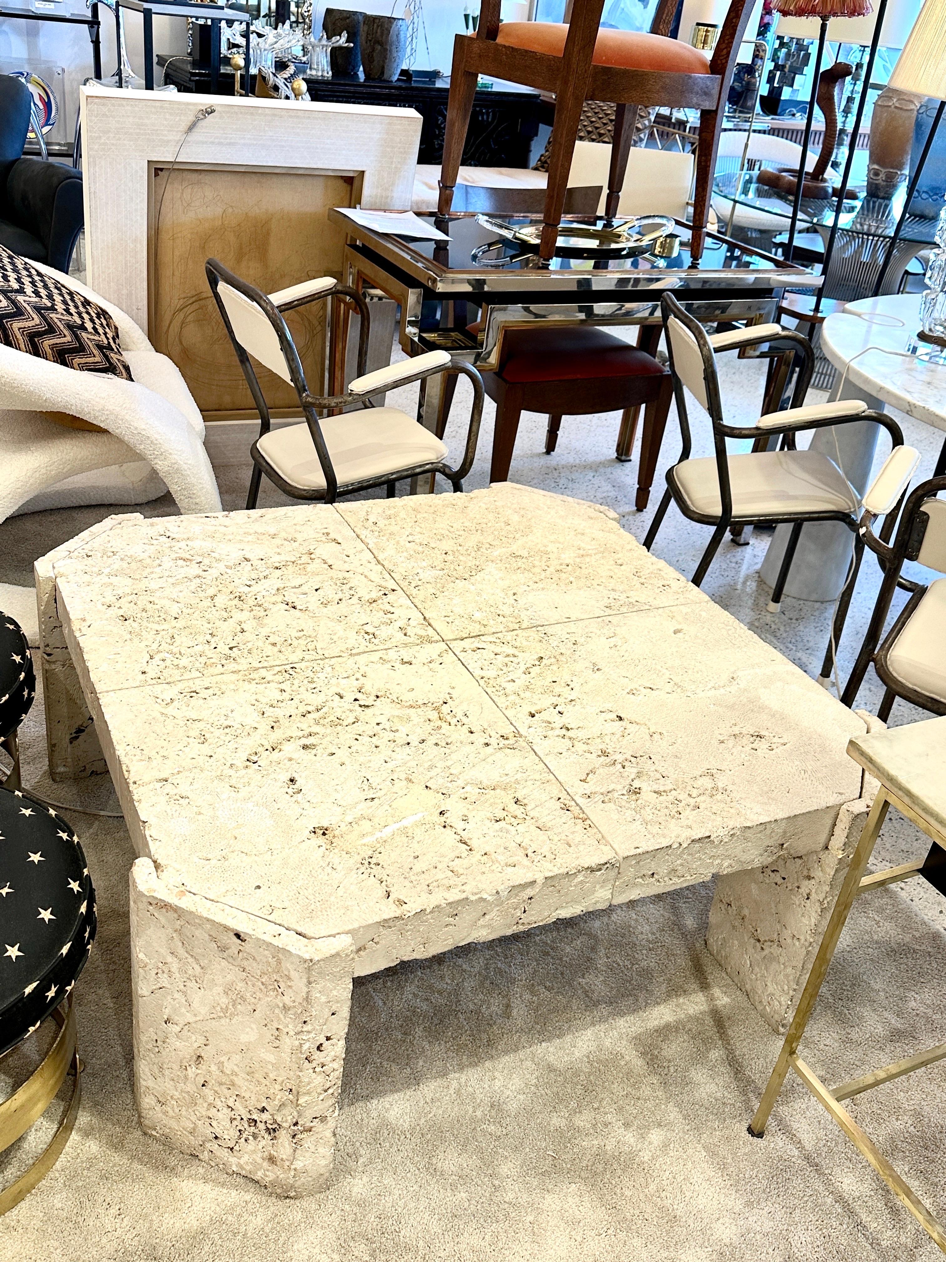 coral stone table