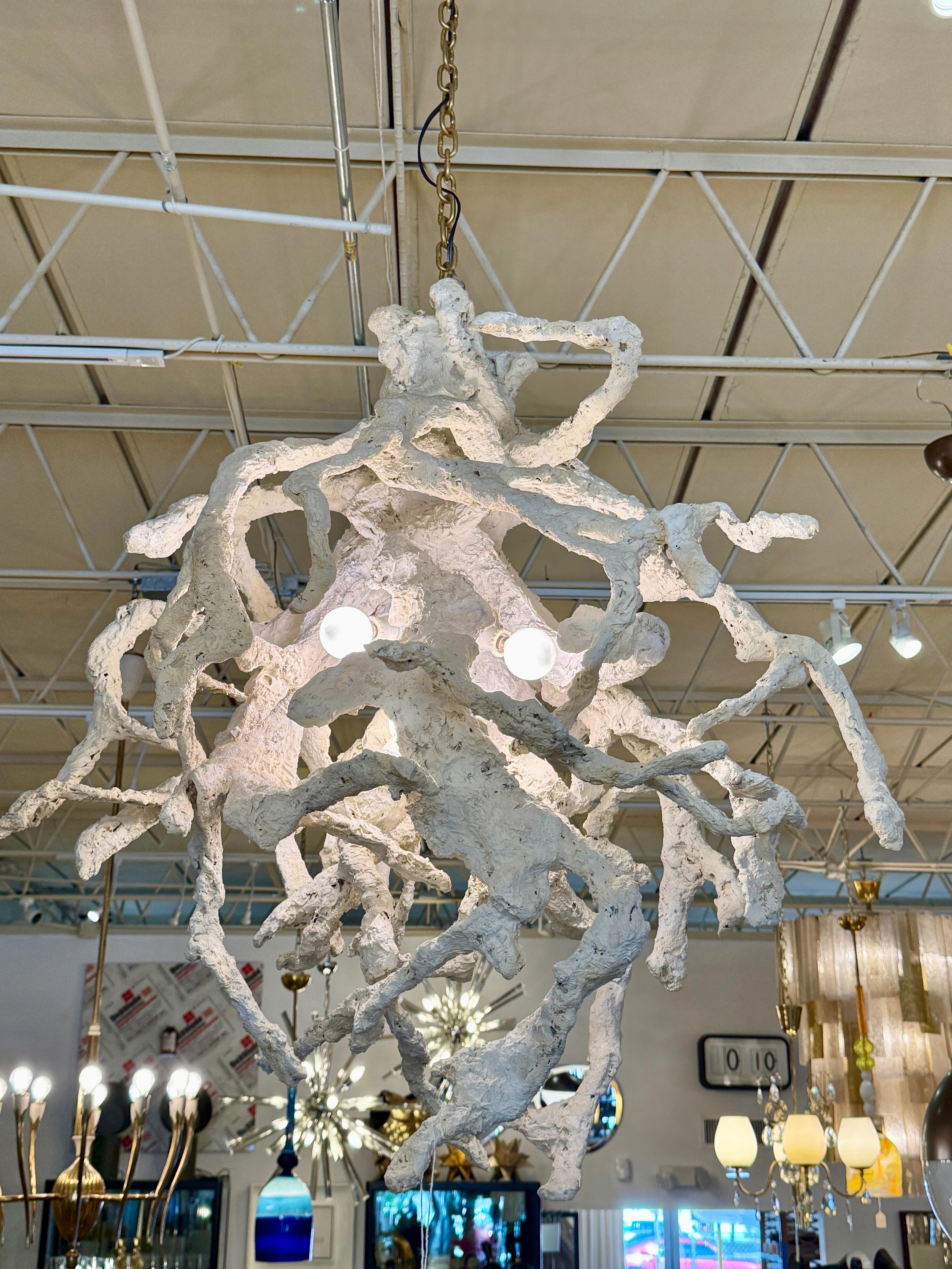 Late 20th Century Large Grotto Style Coral Branch Chandelier