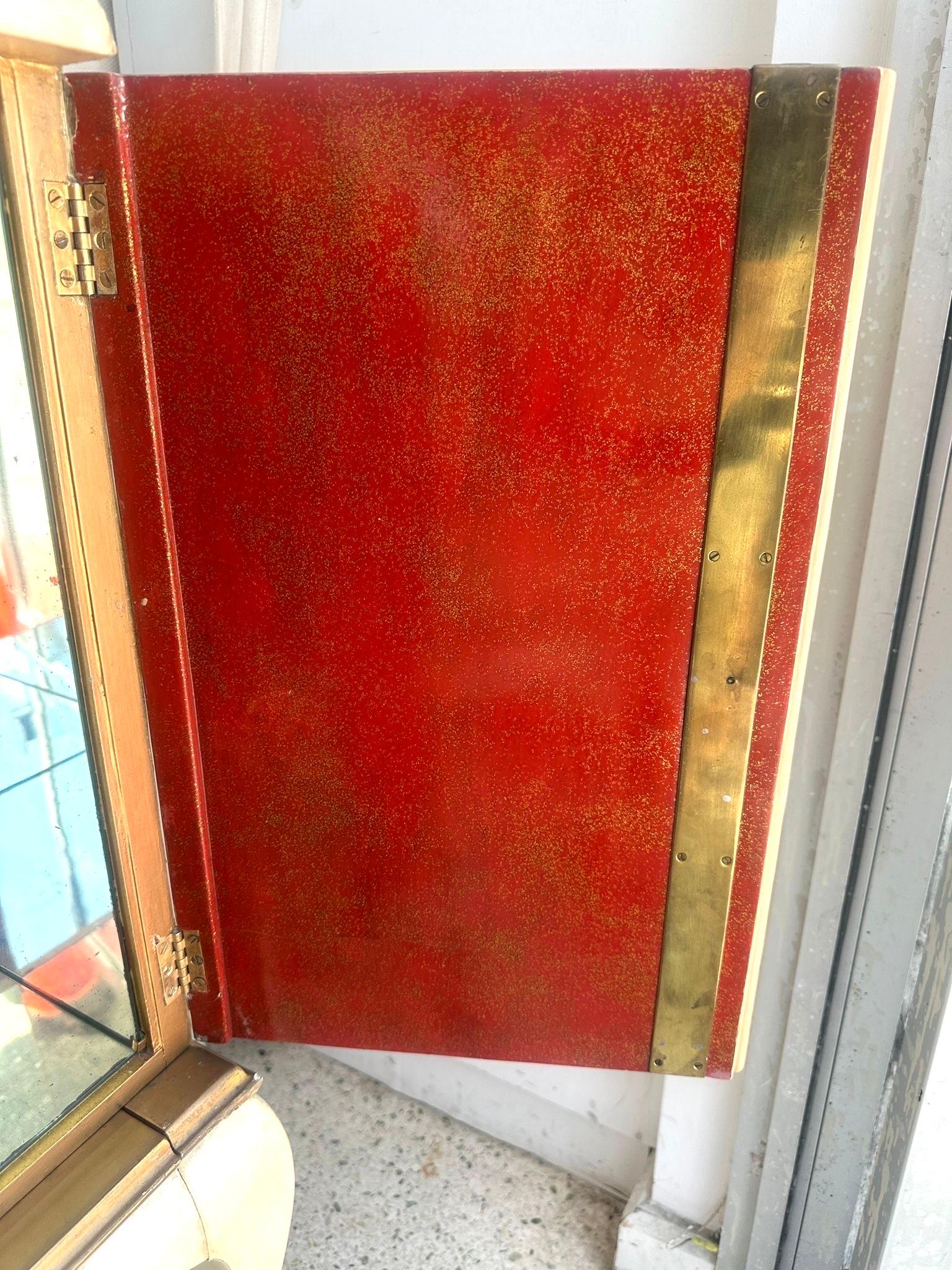 Cabinet français Art Déco de Bouverat en peau de chèvre en vente 4