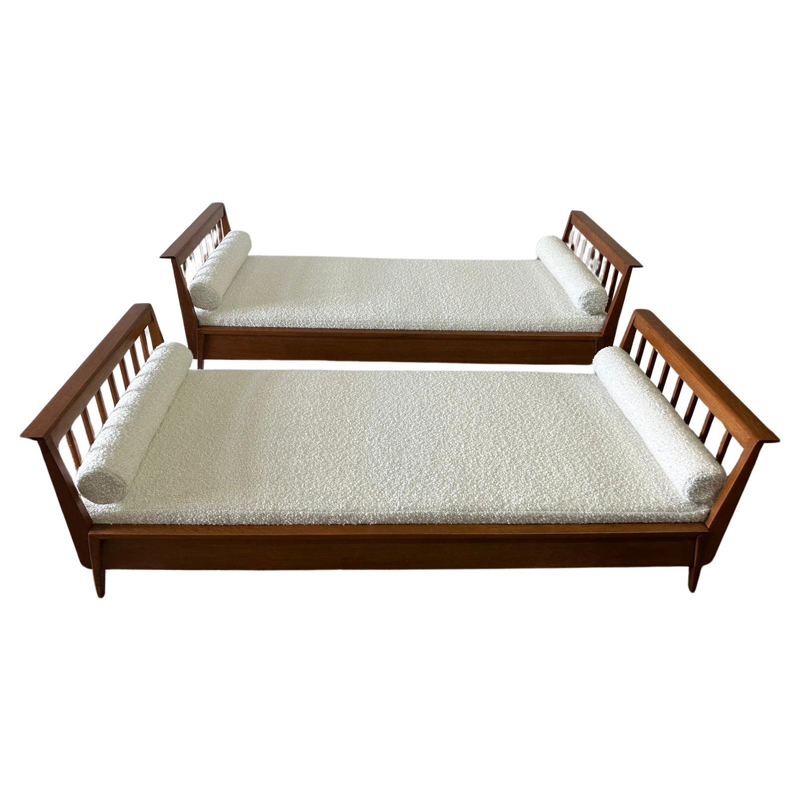 French 1950's Twin Size Daybed by René Gabriel - Two Available For Sale