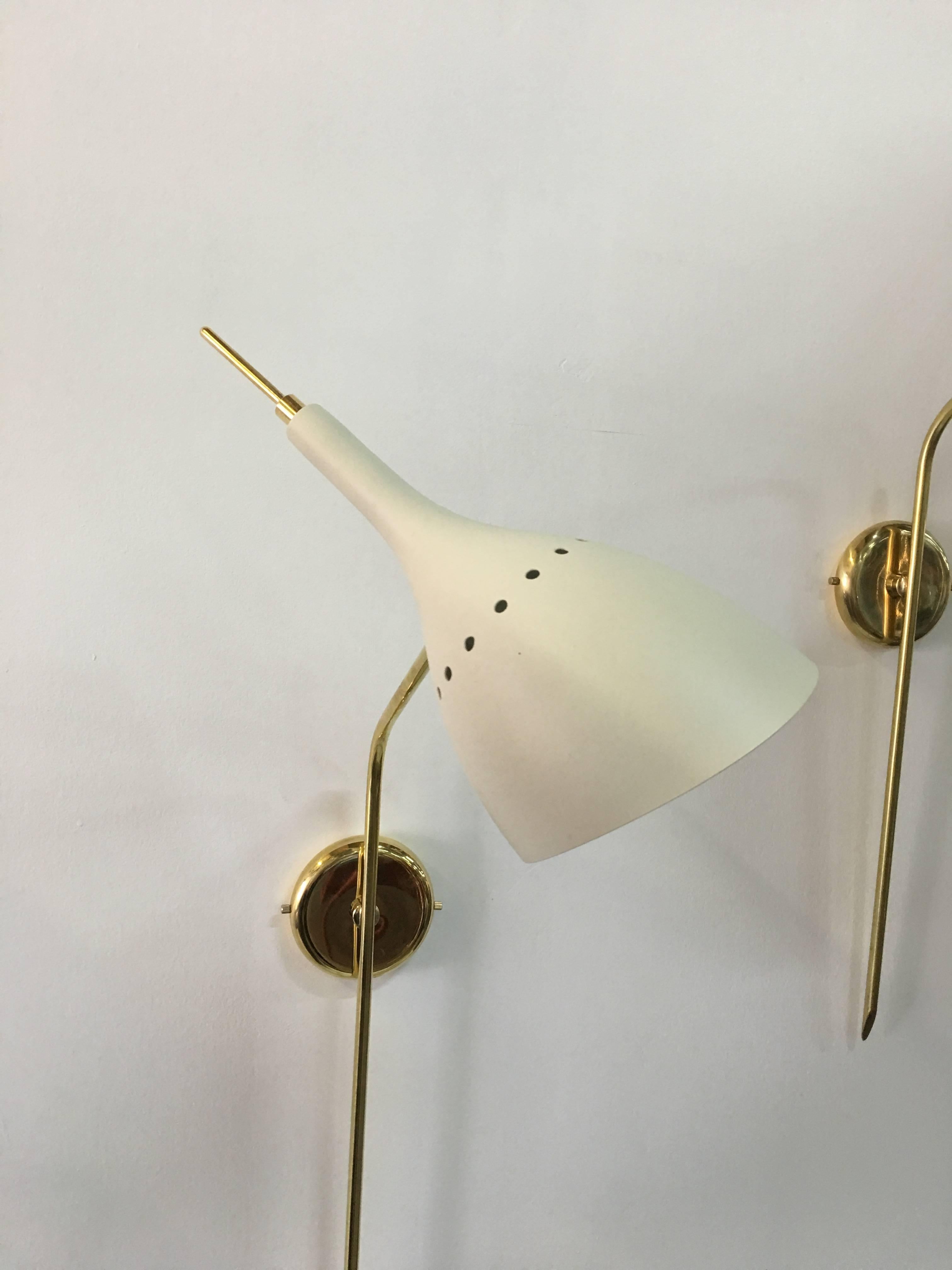 Pair of Oscar Torlasco Italian Wall Sconces In Excellent Condition In East Hampton, NY