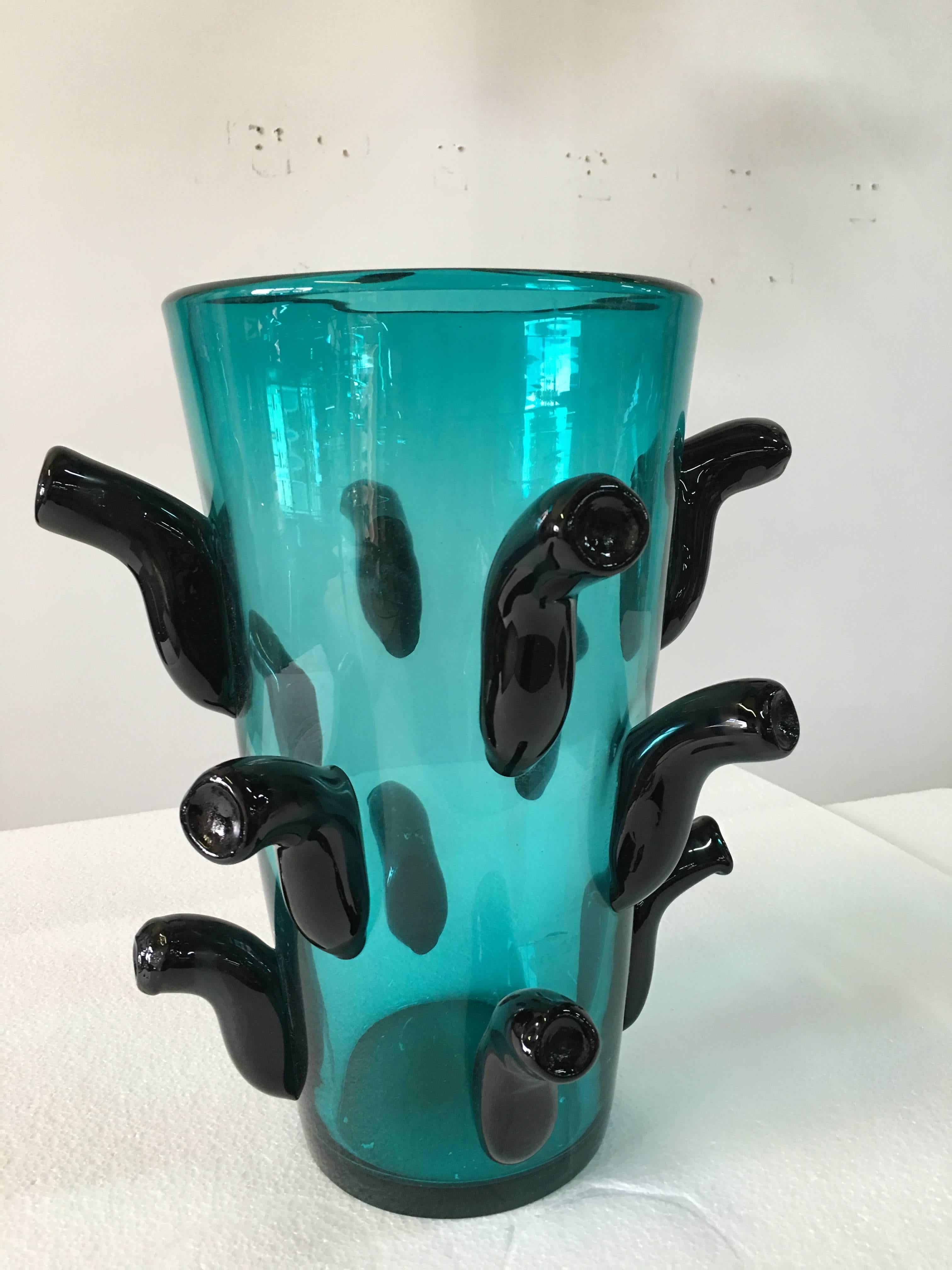 Murano Glass Whimsical Oversized Murano Vase, Signed