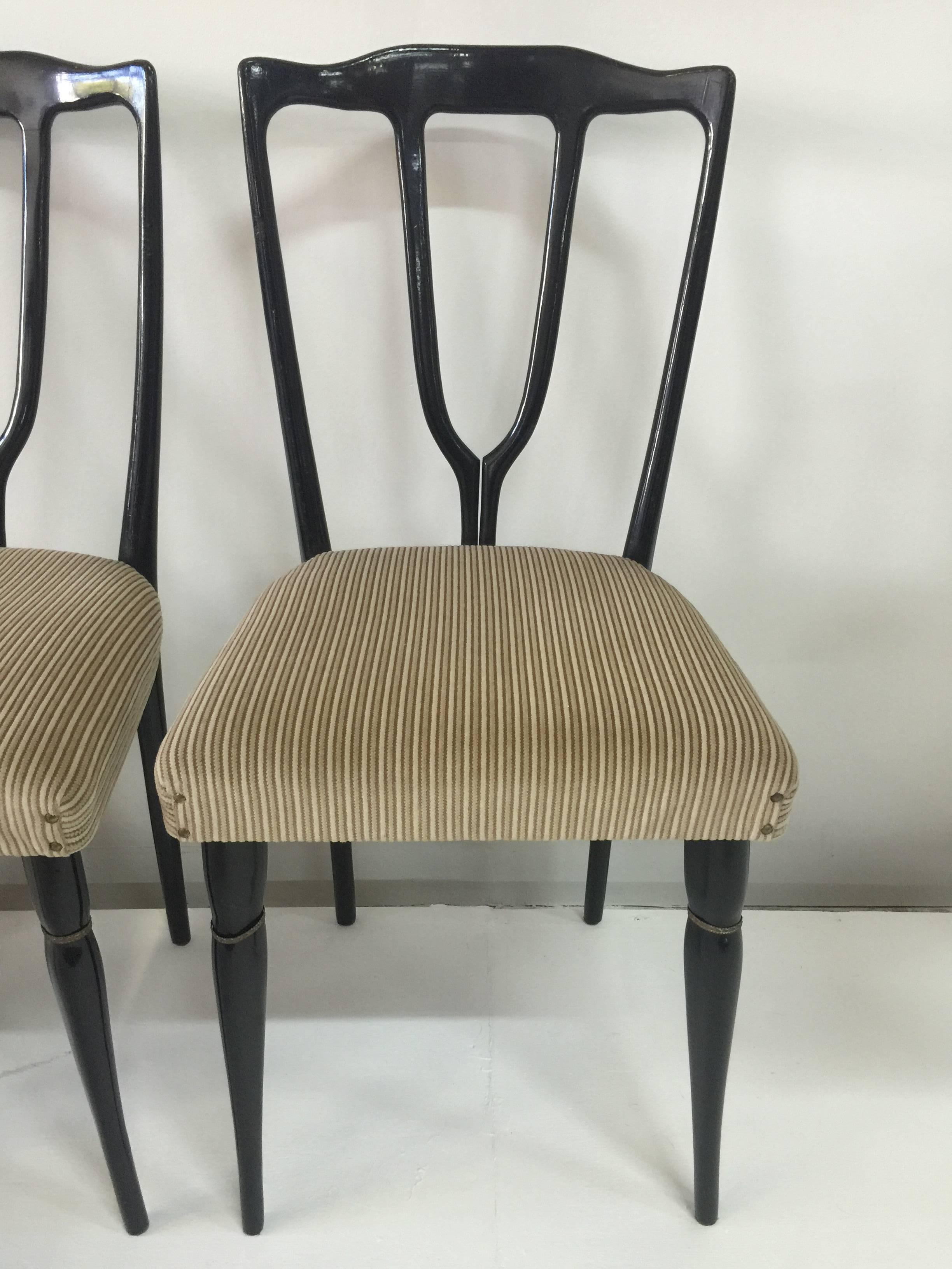 Lacquered Six Vintage Italian Wish-Bone Dining Chairs
