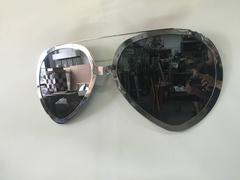 Aviator Glasses Wall Mirror in Polished Chrome Frame