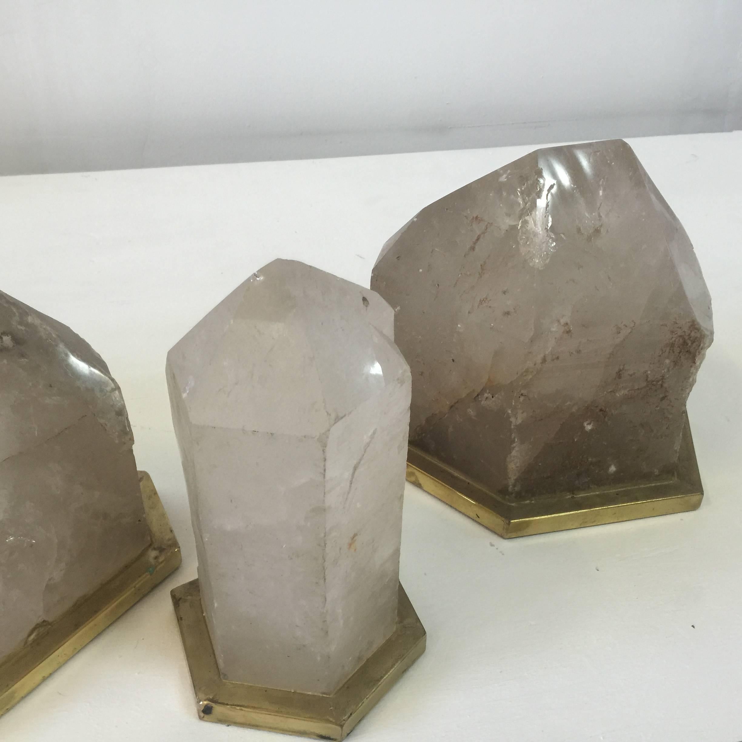 Massive Faceted Clear Quartz Elements/ Lights (3 Available) In Good Condition In East Hampton, NY
