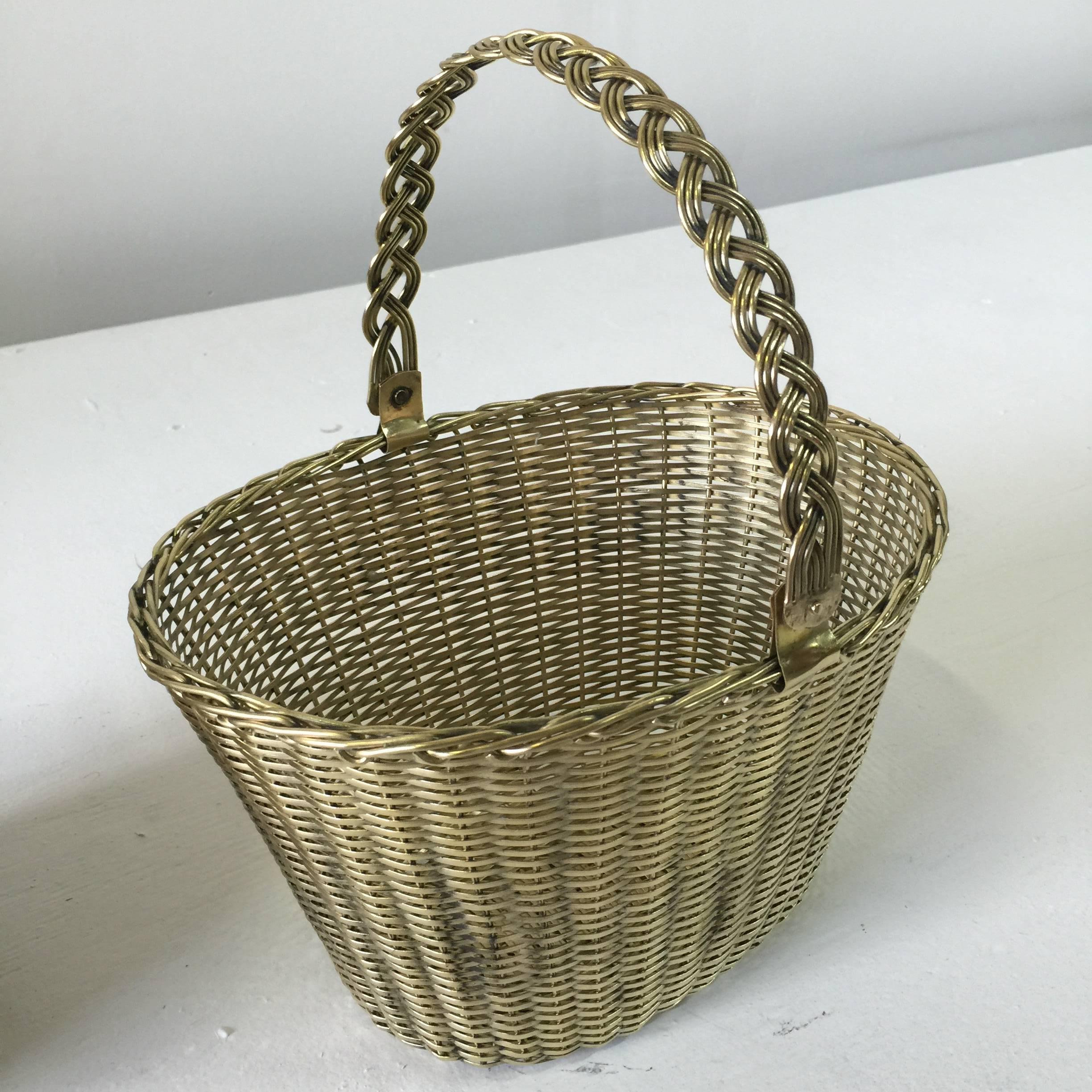brass woven basket