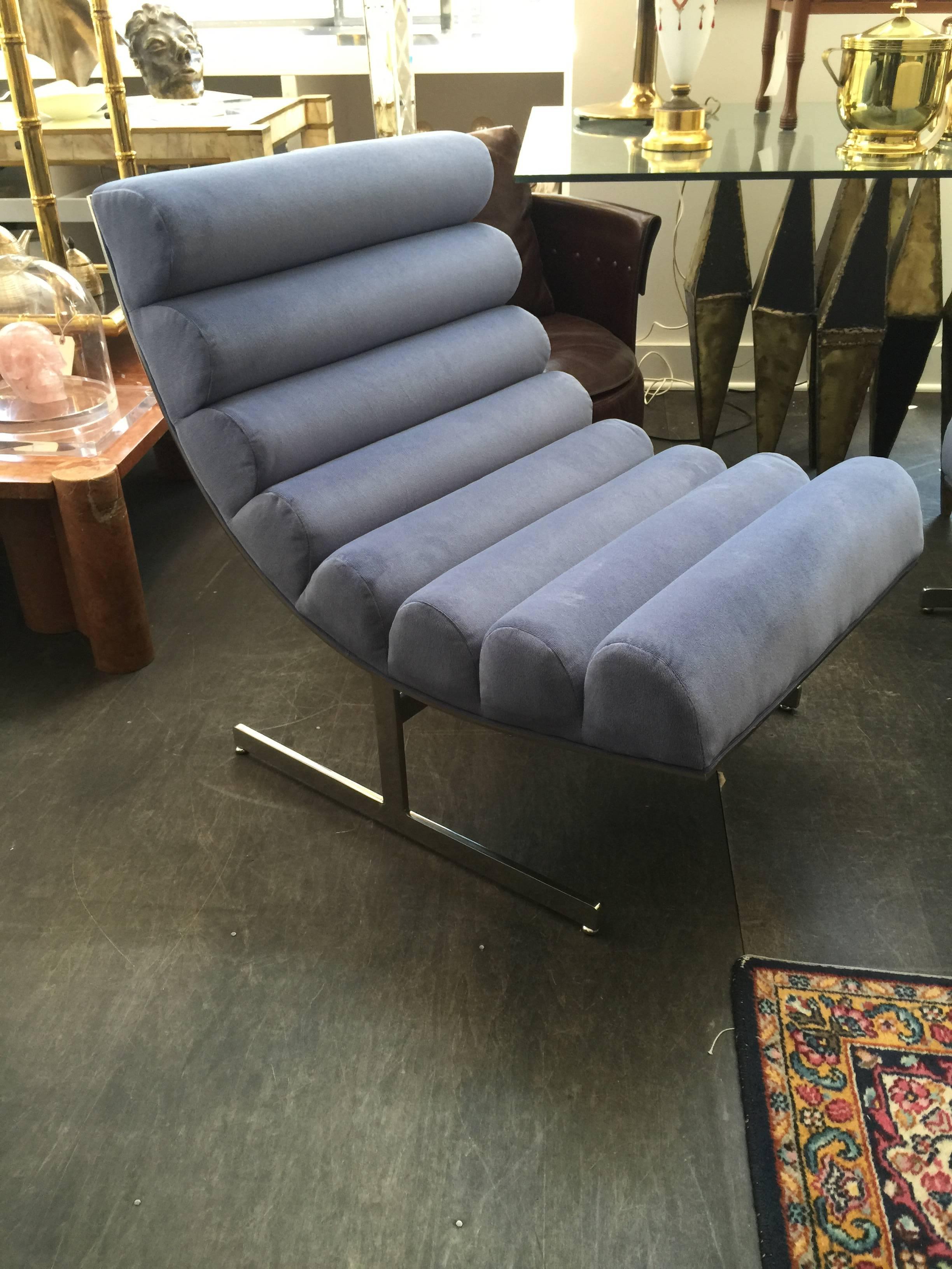 Late 20th Century Kipp Stewart for Directional Pair of Lounge Chairs and Ottoman