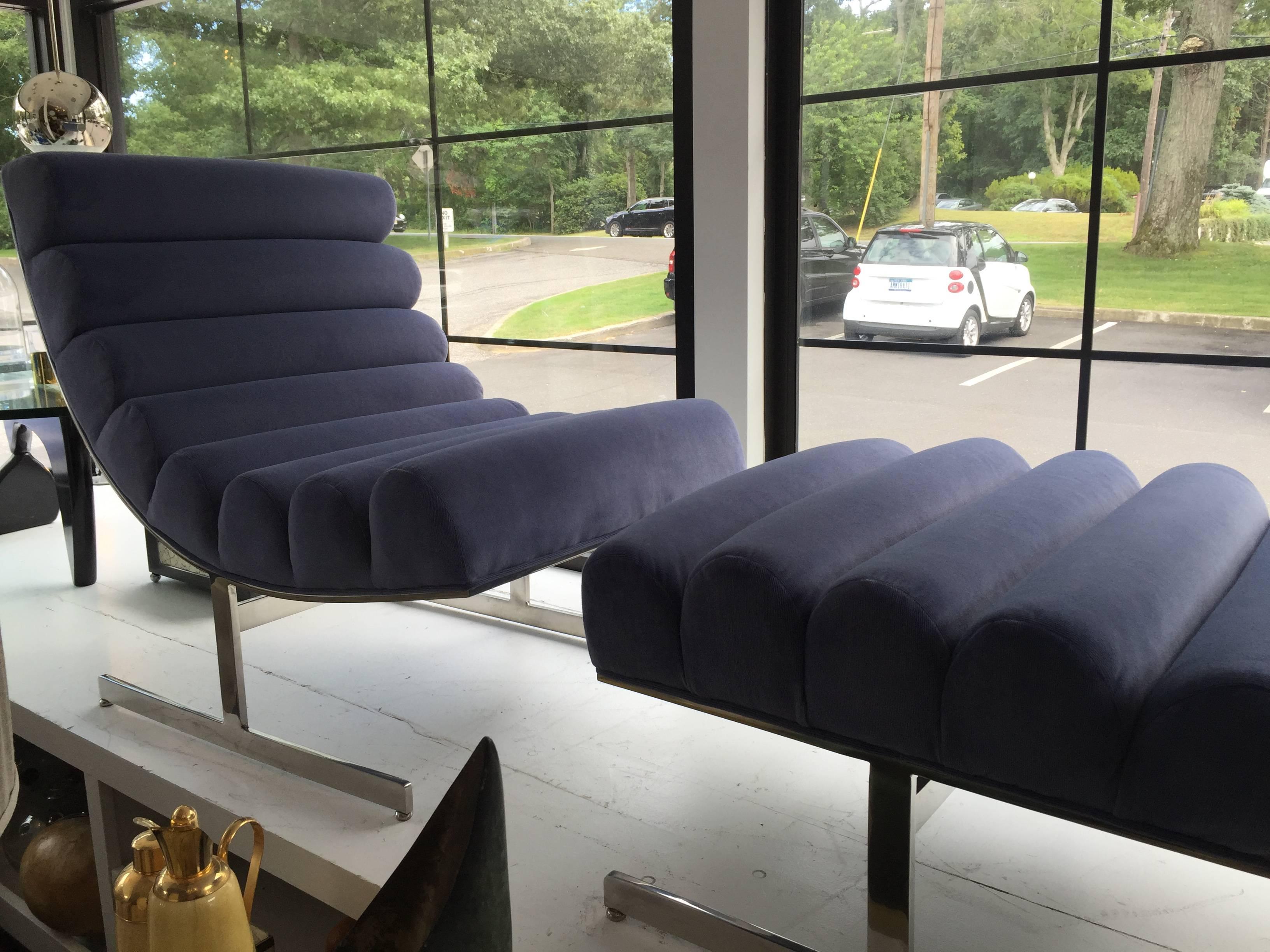 Kipp Stewart for Directional Pair of Lounge Chairs and Ottoman In Good Condition In East Hampton, NY