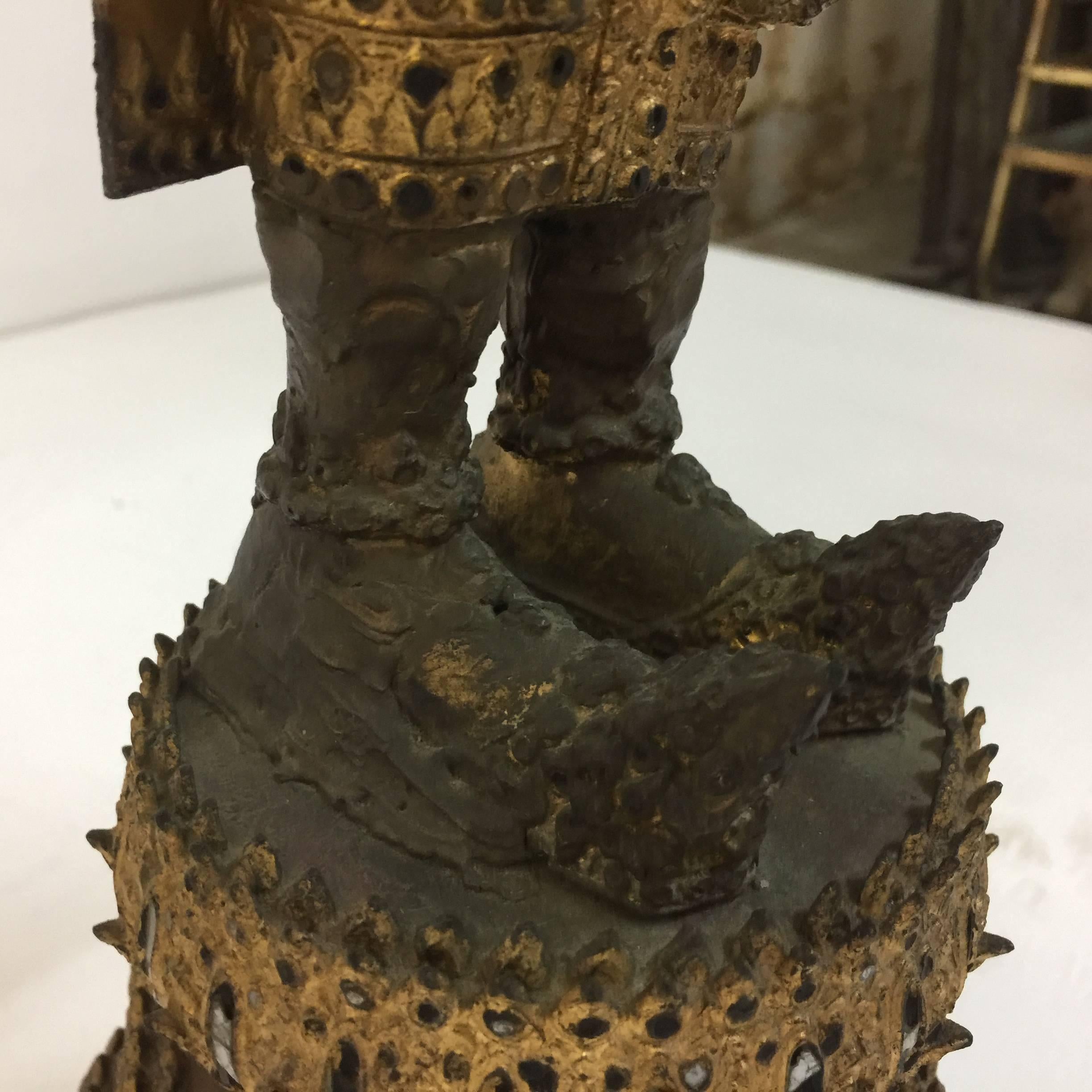 Antike Buddha-Skulpturen aus vergoldeter Bronze aus Laos/Thailand (Vergoldet)