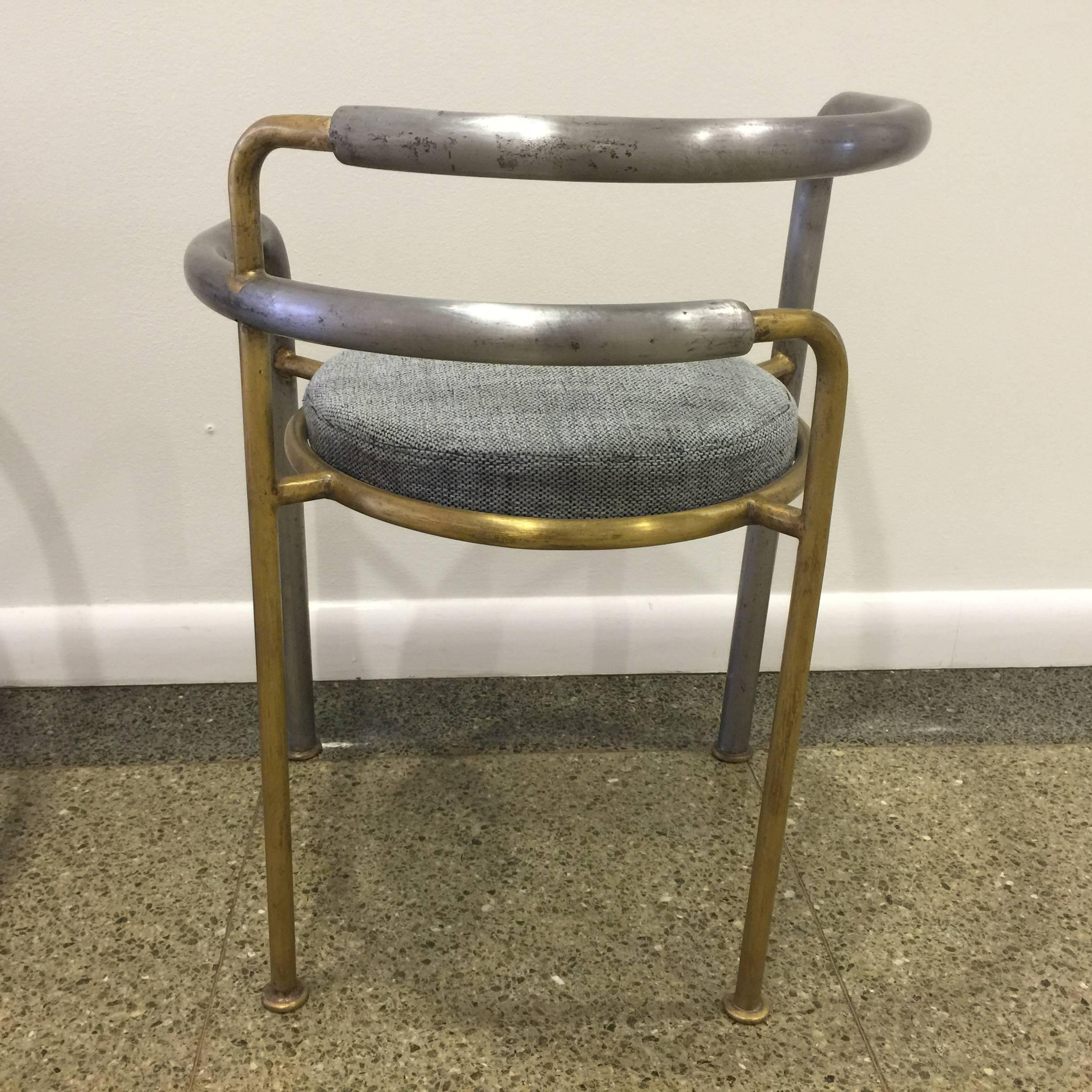 Danish Rare  Rud Thygesen, Johnny Sorensen Iron & Brass Chairs, Pair For Sale