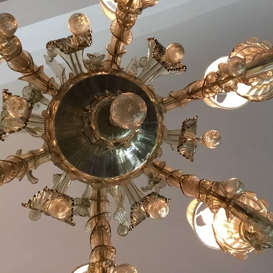 Grand Barovier e Toso Murano Six-Arm Chandelier In Excellent Condition In East Hampton, NY