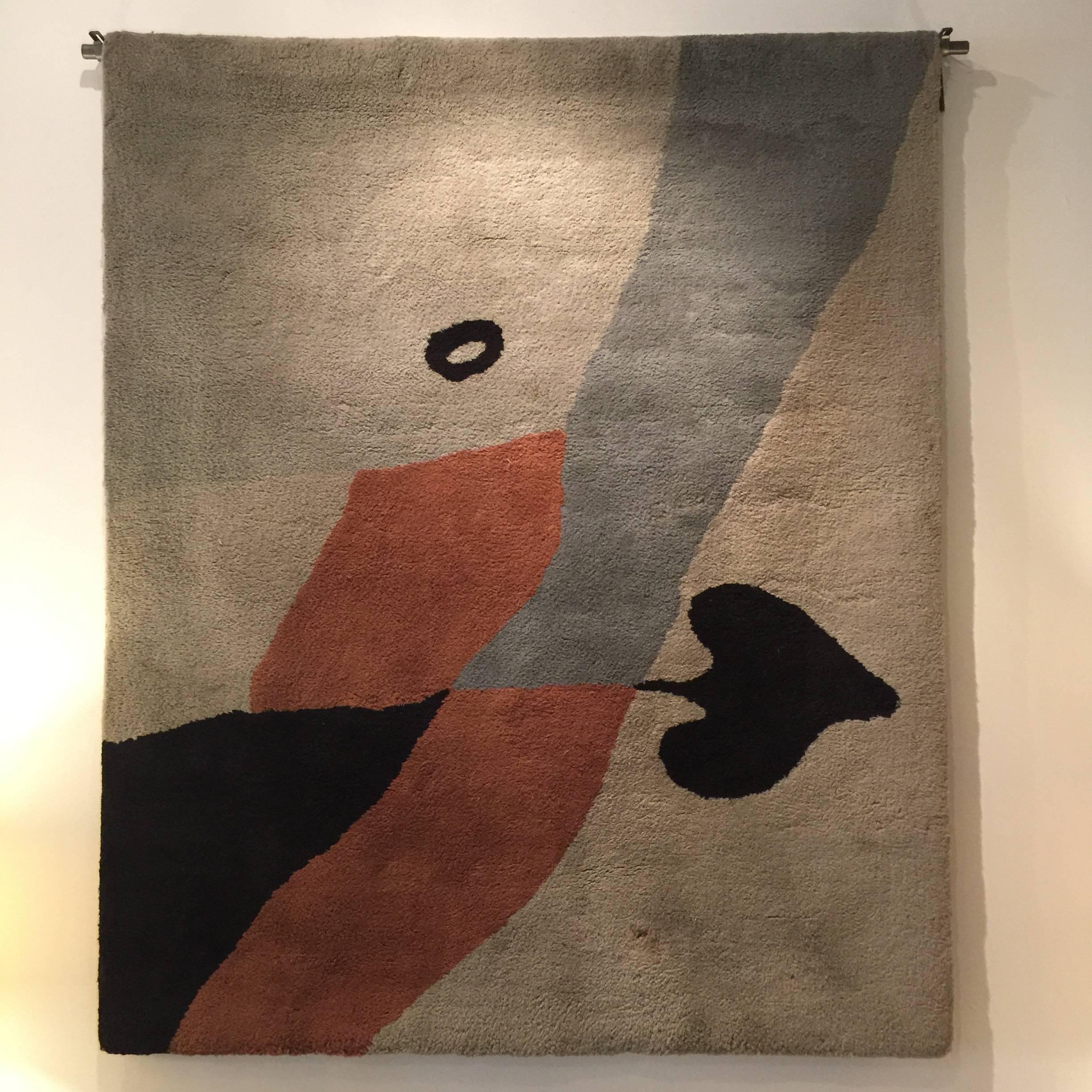 Mid-Century Modern Rug/Wall Art by Jean Arp Edition Marie Cuttoli/Lucie Weill For Sale