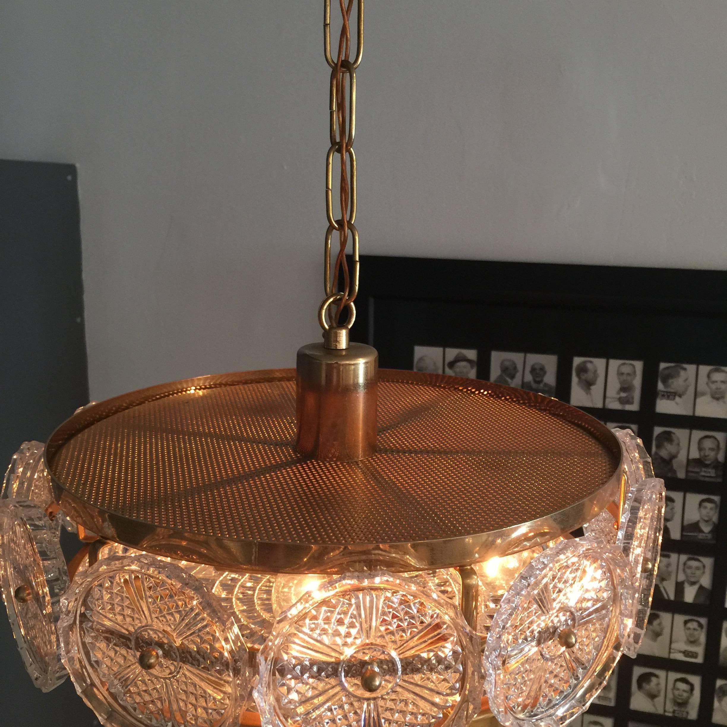 Orrefors Art Glass Pendant Light In Excellent Condition In East Hampton, NY