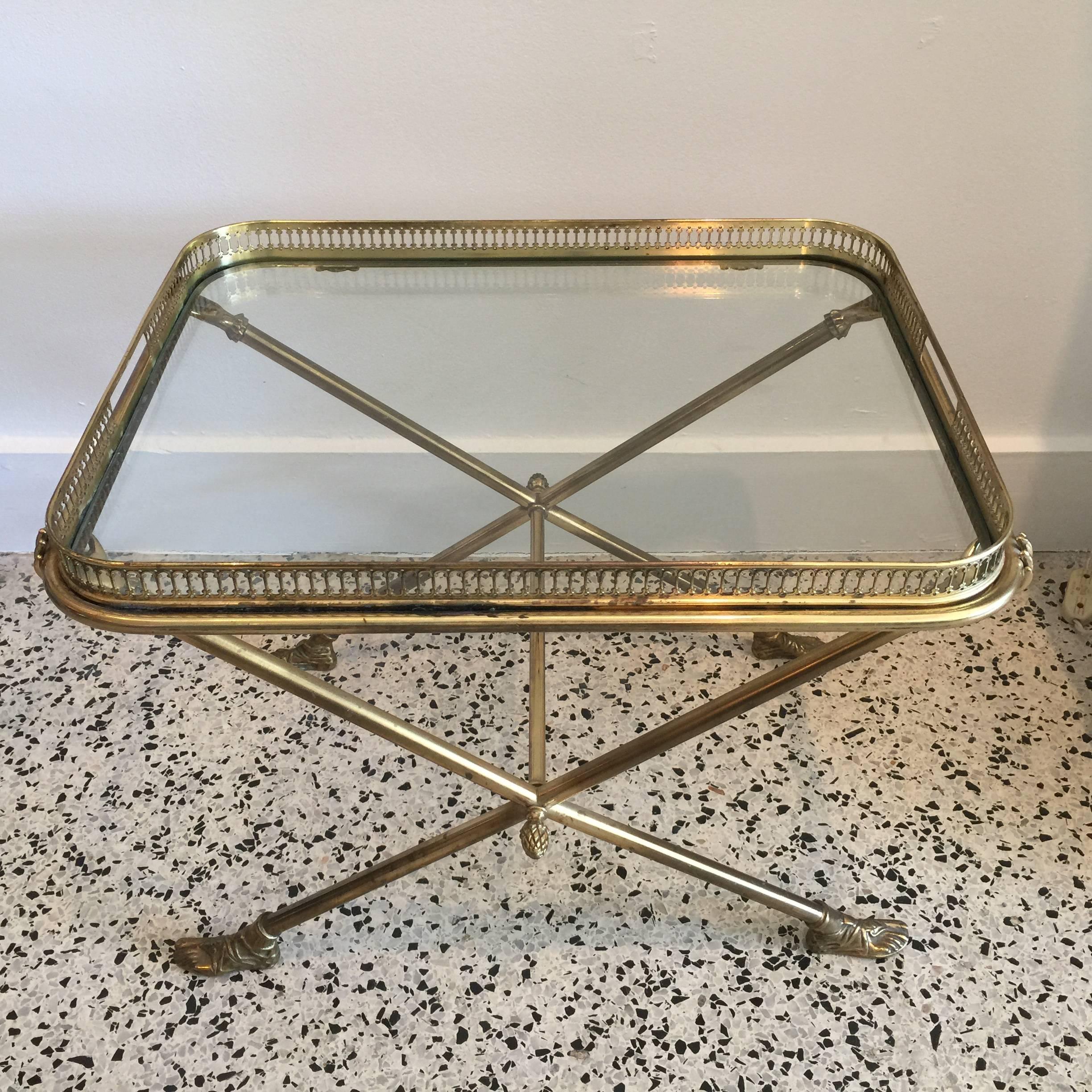 Brass Cocktail Table in the Manner of Fornasetti In Excellent Condition In East Hampton, NY