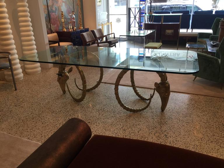 Sculptural Ibex Heads Table Attributed to Alain Chervet For Sale