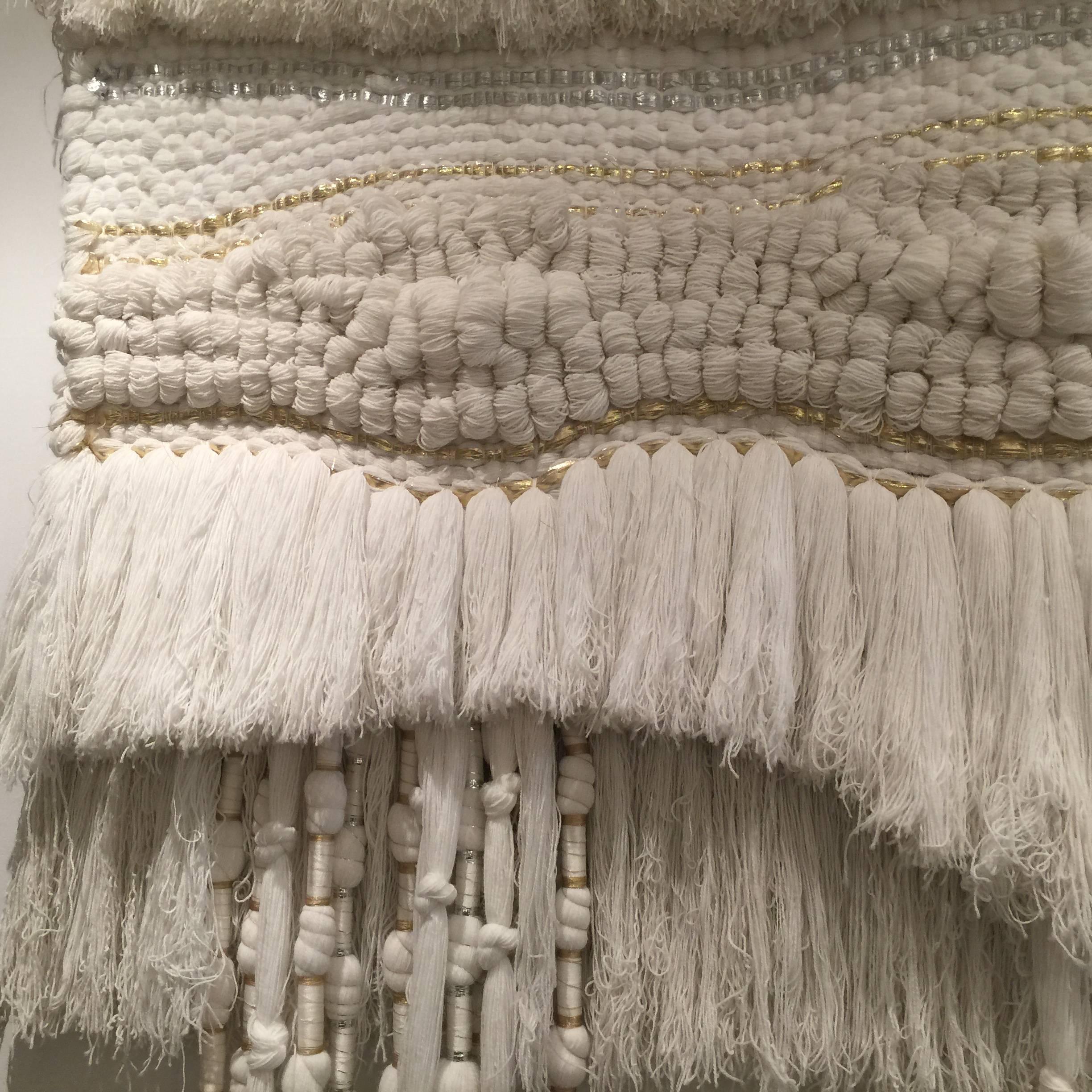 Mid-Century Modern 1960s Macrame Fiber Wall Art, Attributed to Jane Knight