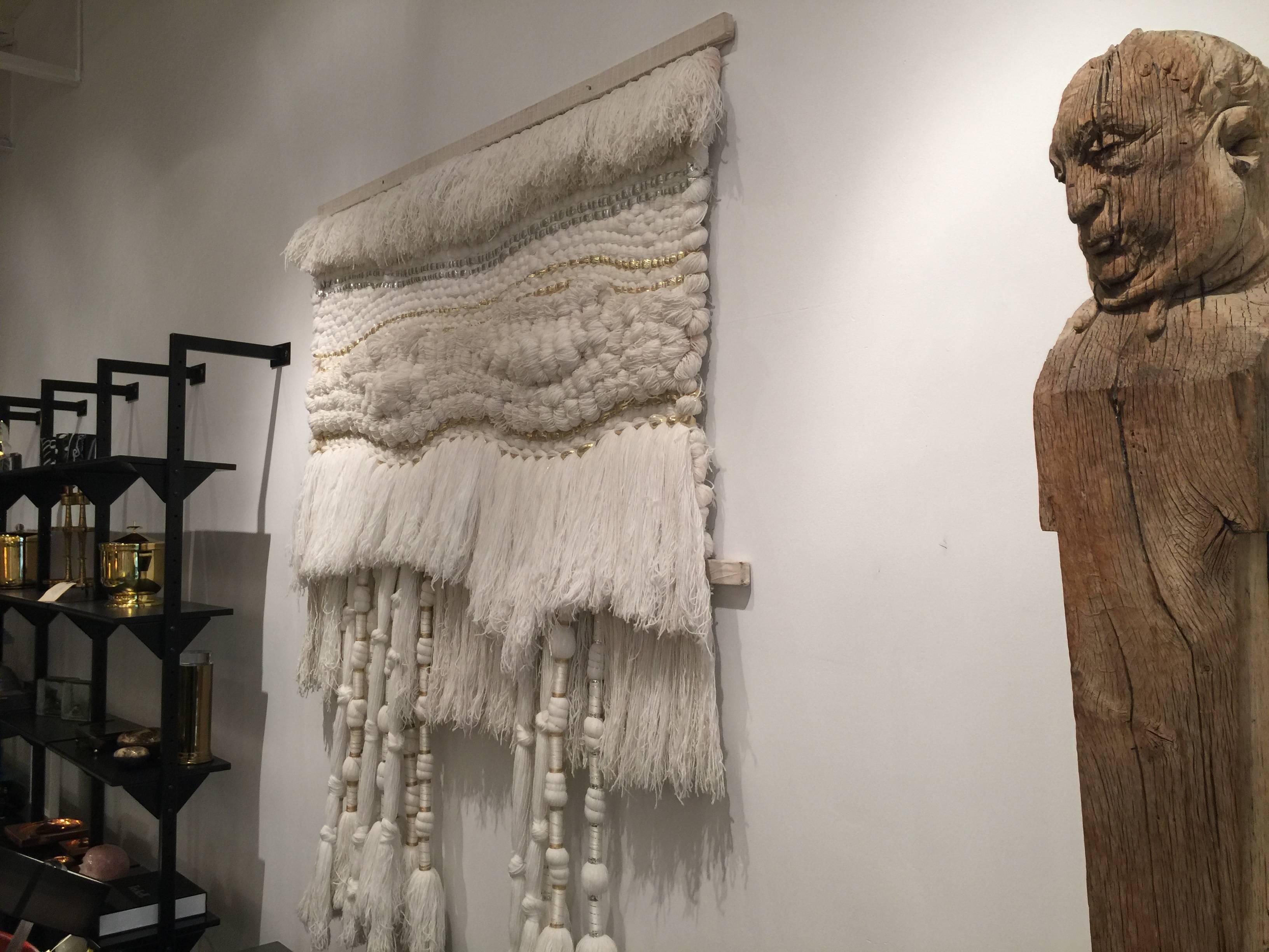 American 1960s Macrame Fiber Wall Art, Attributed to Jane Knight