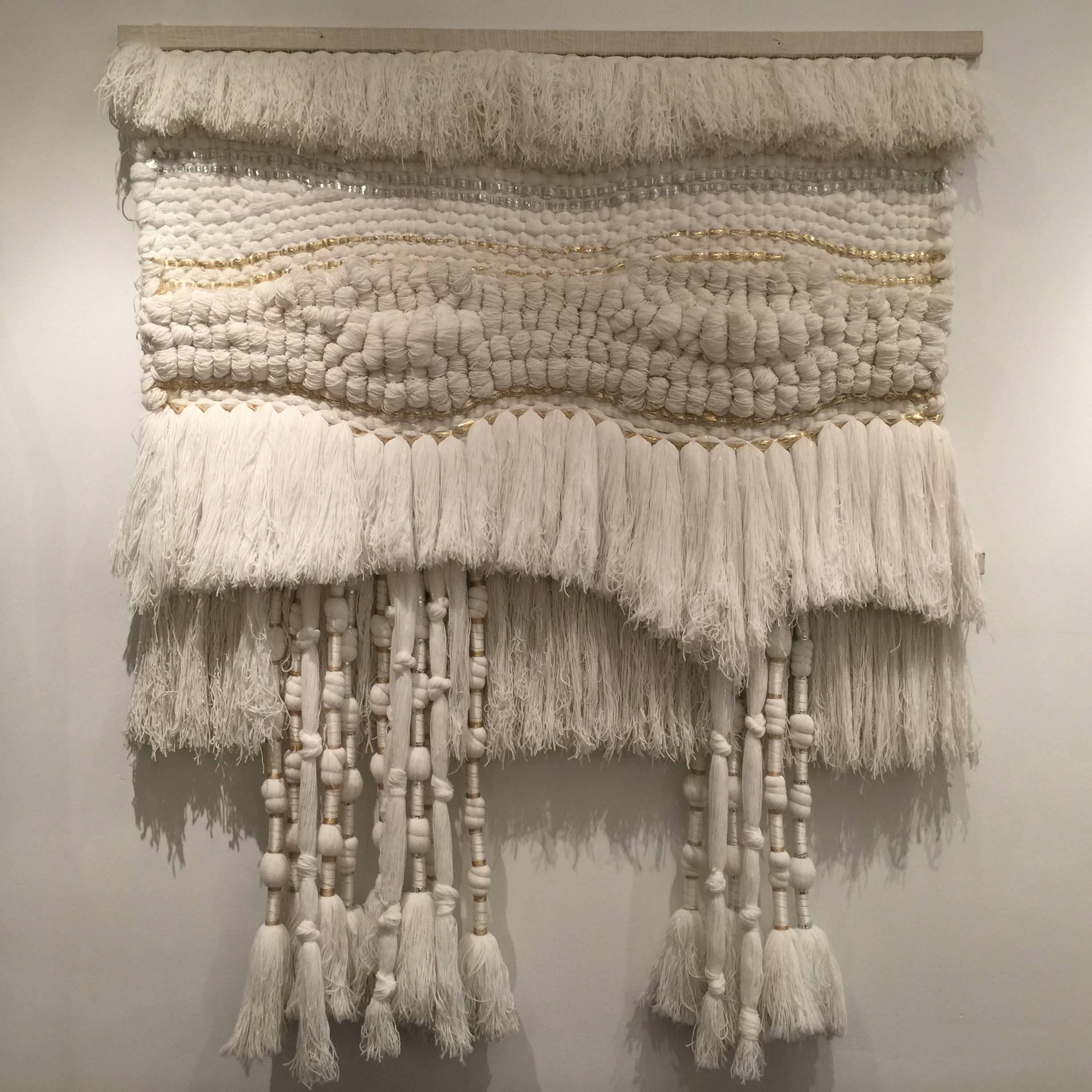 1960s Macrame Fiber Wall Art, Attributed to Jane Knight In Excellent Condition In North Miami, FL