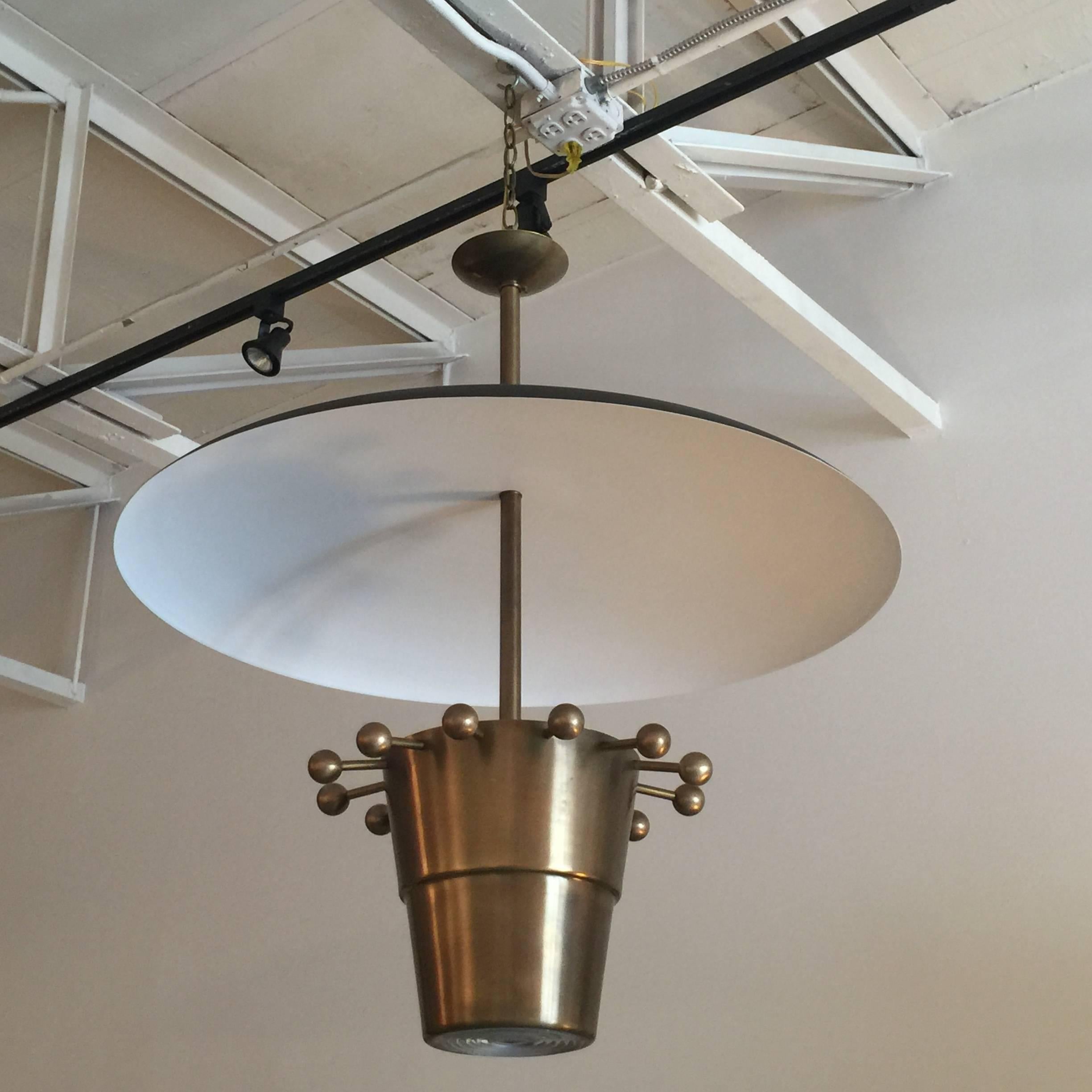 20th Century French Over-sized Brass Domed Hanging Light