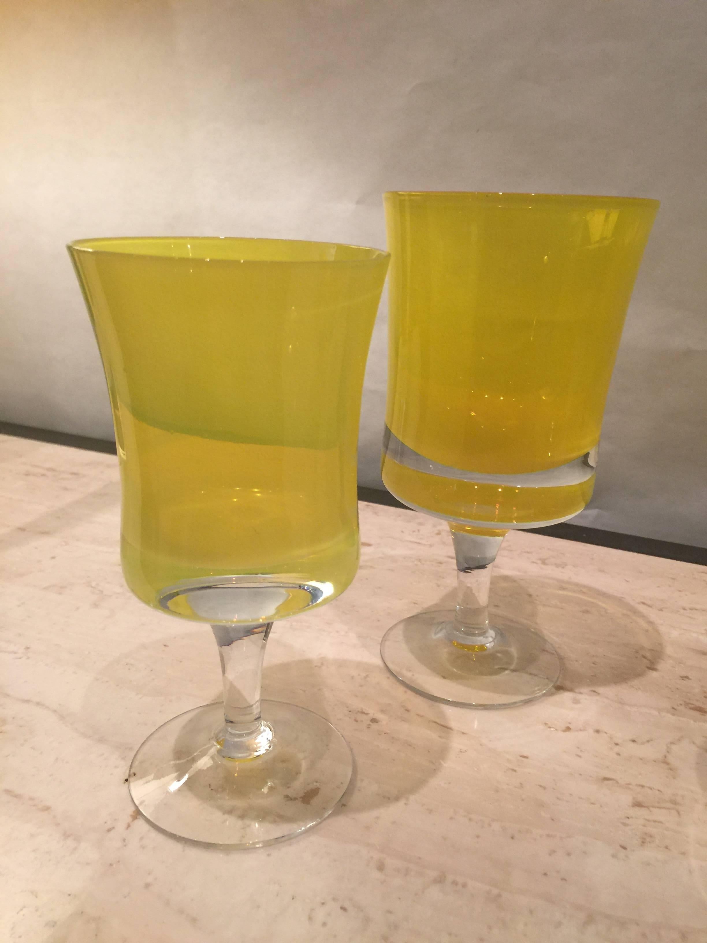 yellow glassware vintage