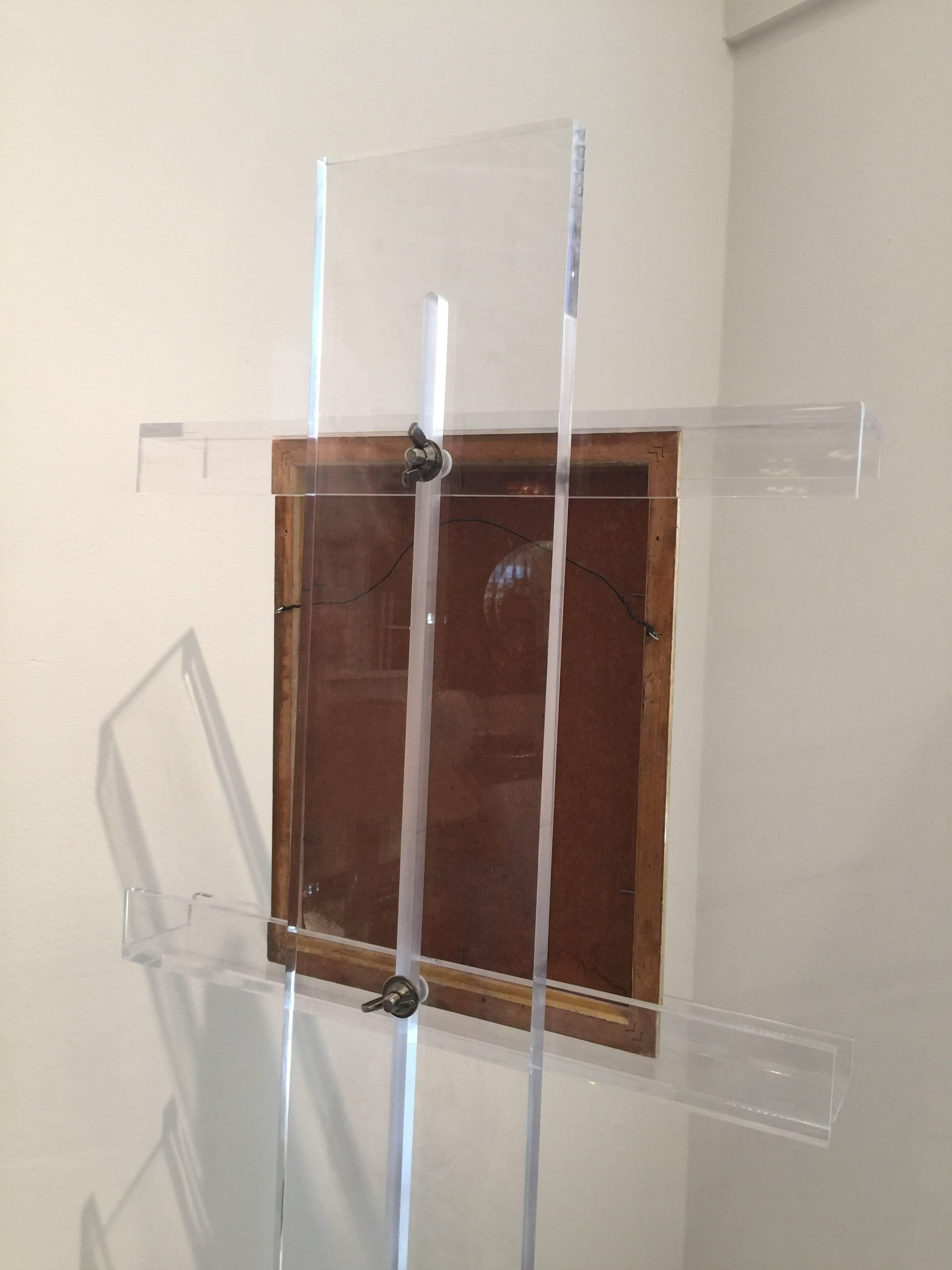 Modern Large Standing Lucite Art Easel For Sale