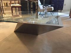 Oversized Square Cantilevered Cocktail Table by Brueton