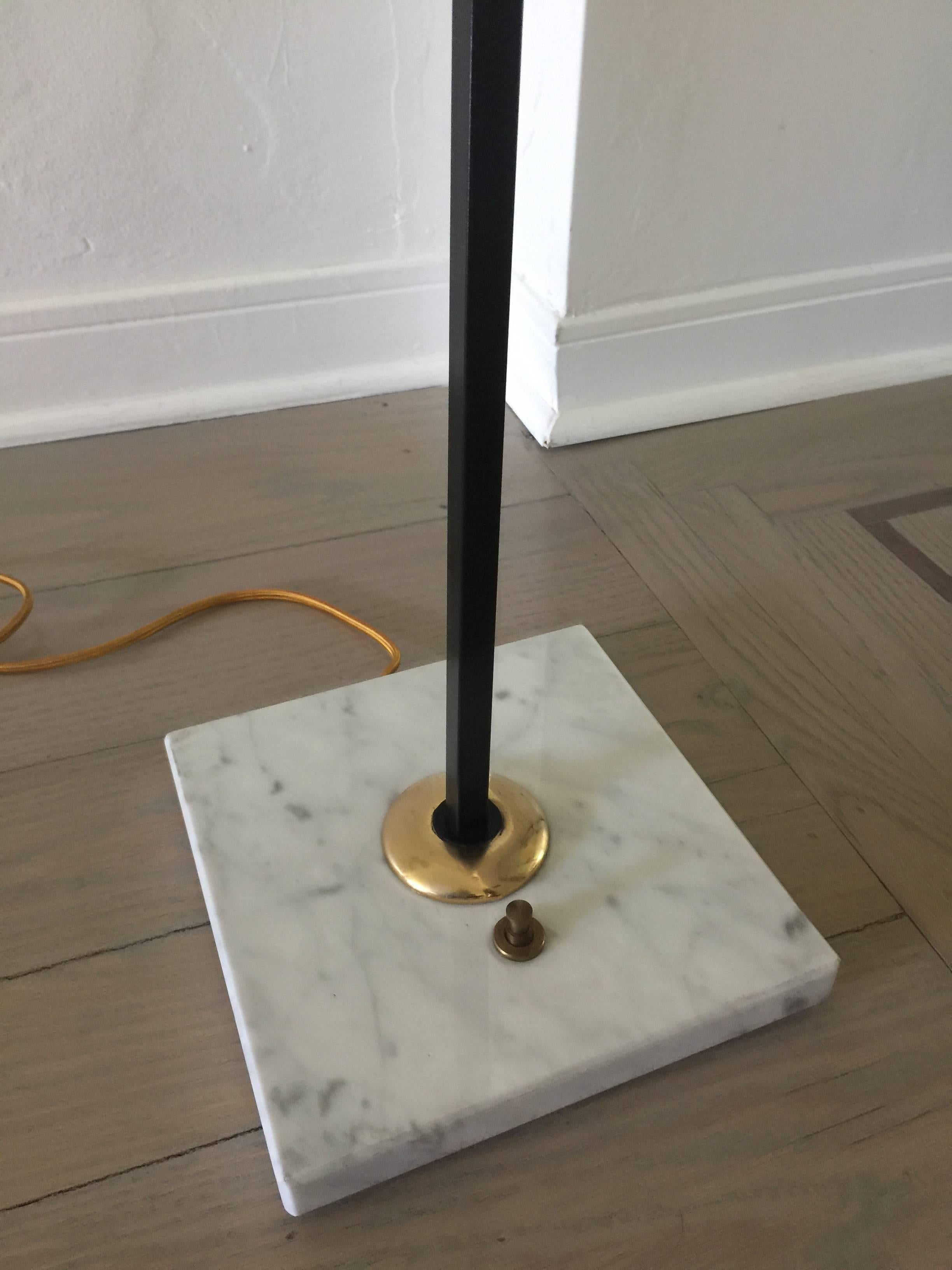 Mid-Century Modern Stilnovo Floor Lamp with Vistosi Murano Glass Shades