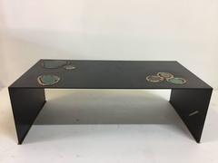 "Cenotes" an Original Custom Designed Cocktail Table with Agate Elements