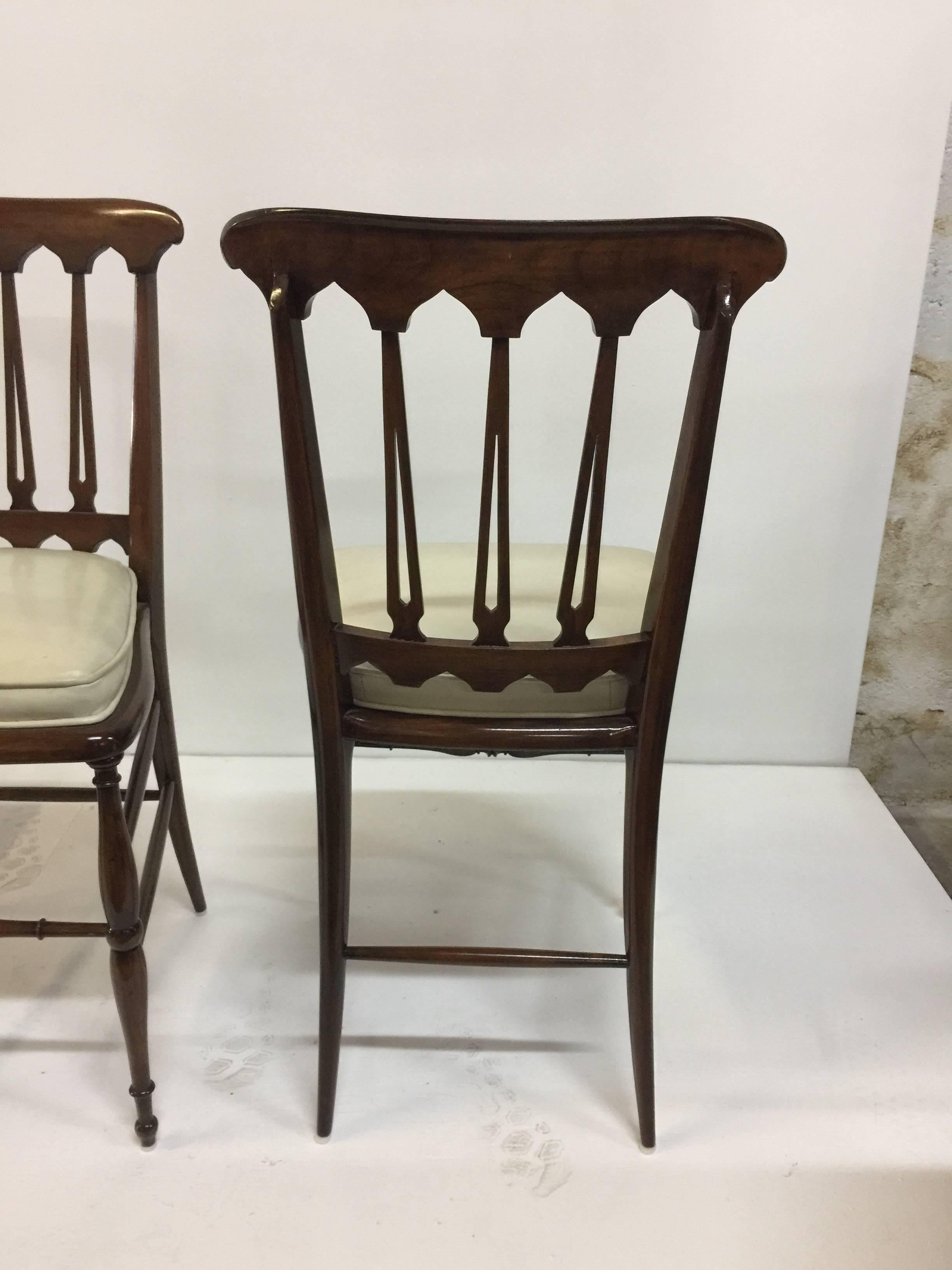 Laqué Ponti Inspired Vintage Italian Side chairs, Pair en vente