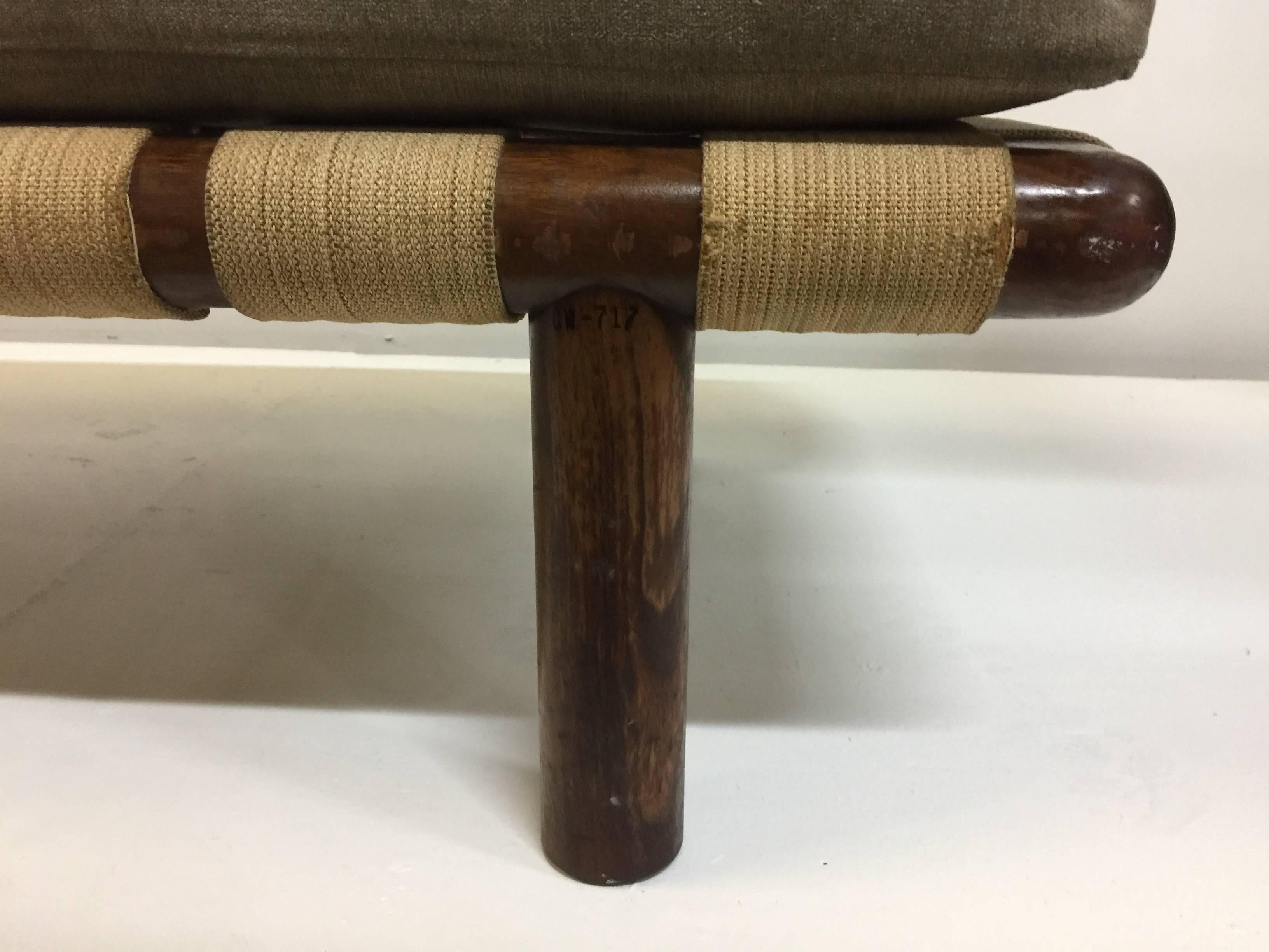 Fabric T.H. Robsjohn-Gibbings Strap Bench for Widdicomb