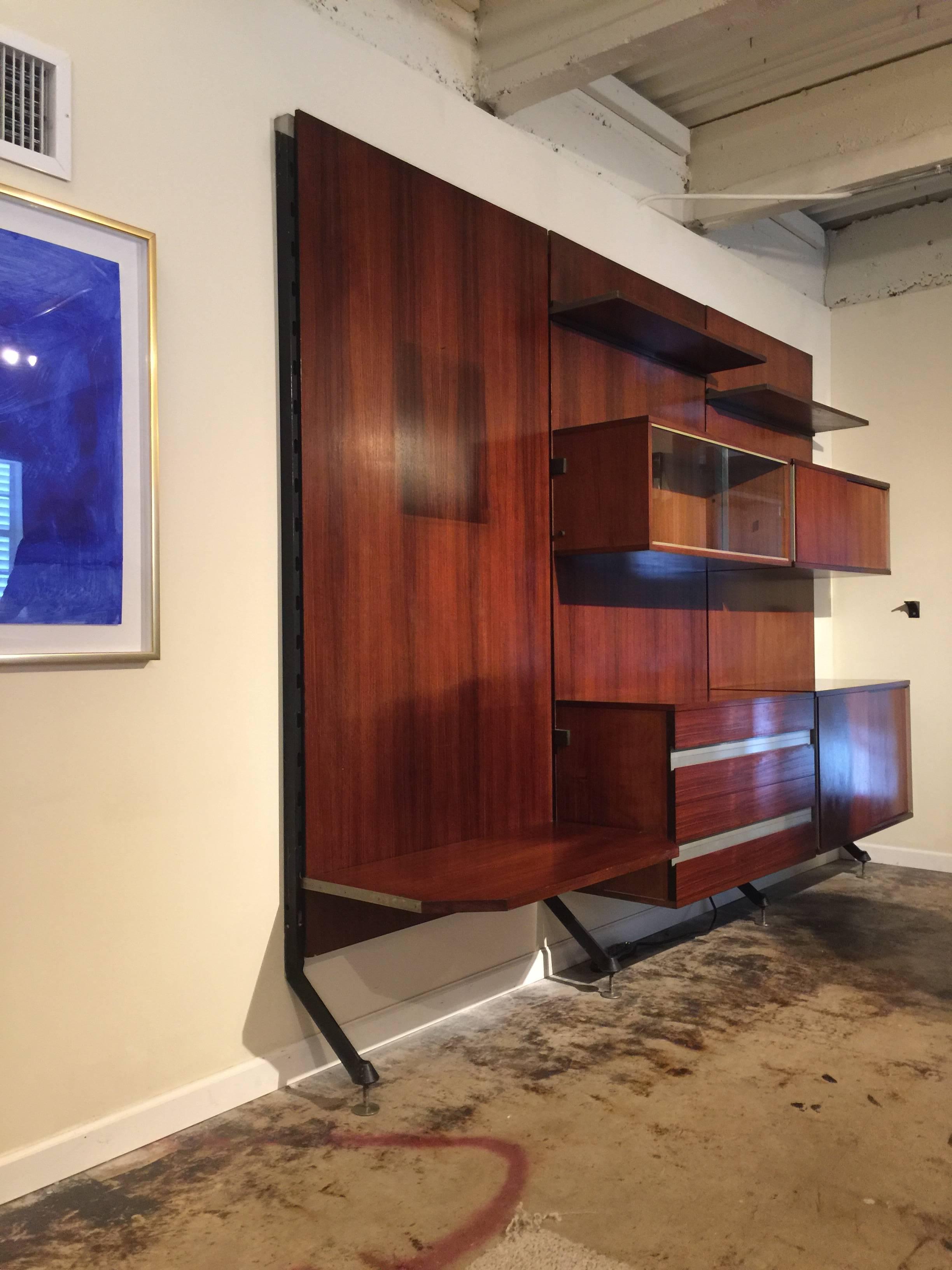 Mid-Century Modern Urio Three-Section Bookcase by Ico Parisi for MIM, Roma For Sale