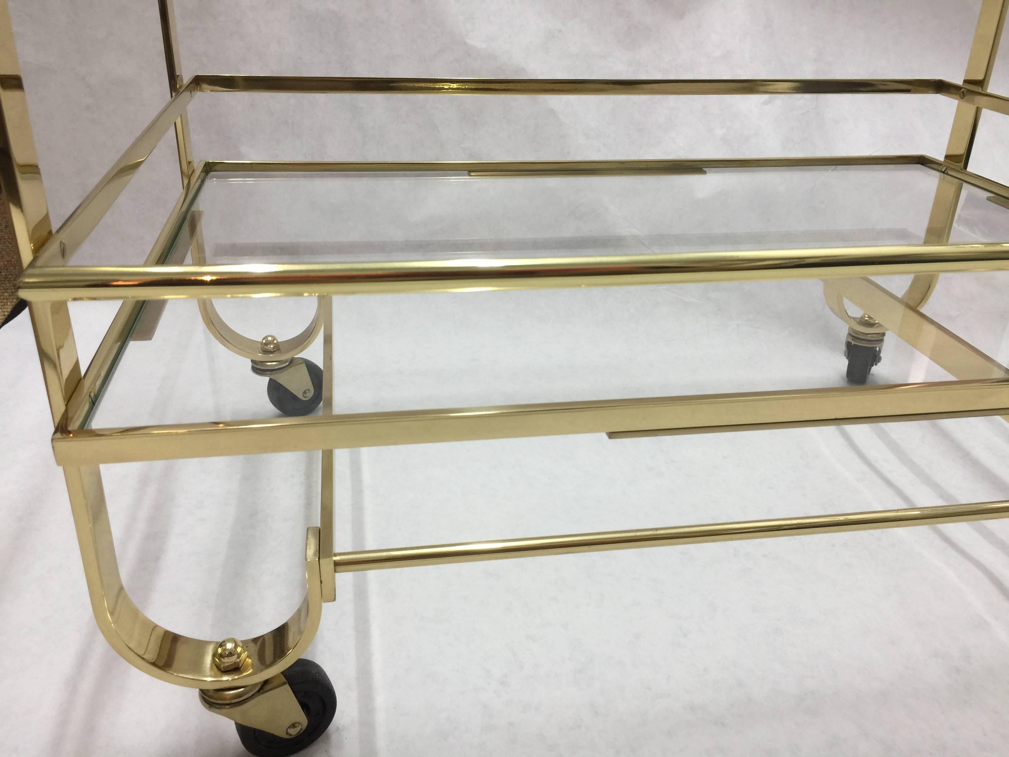 Treitel Gratz Art Deco Brass Bar Cart For Sale 1