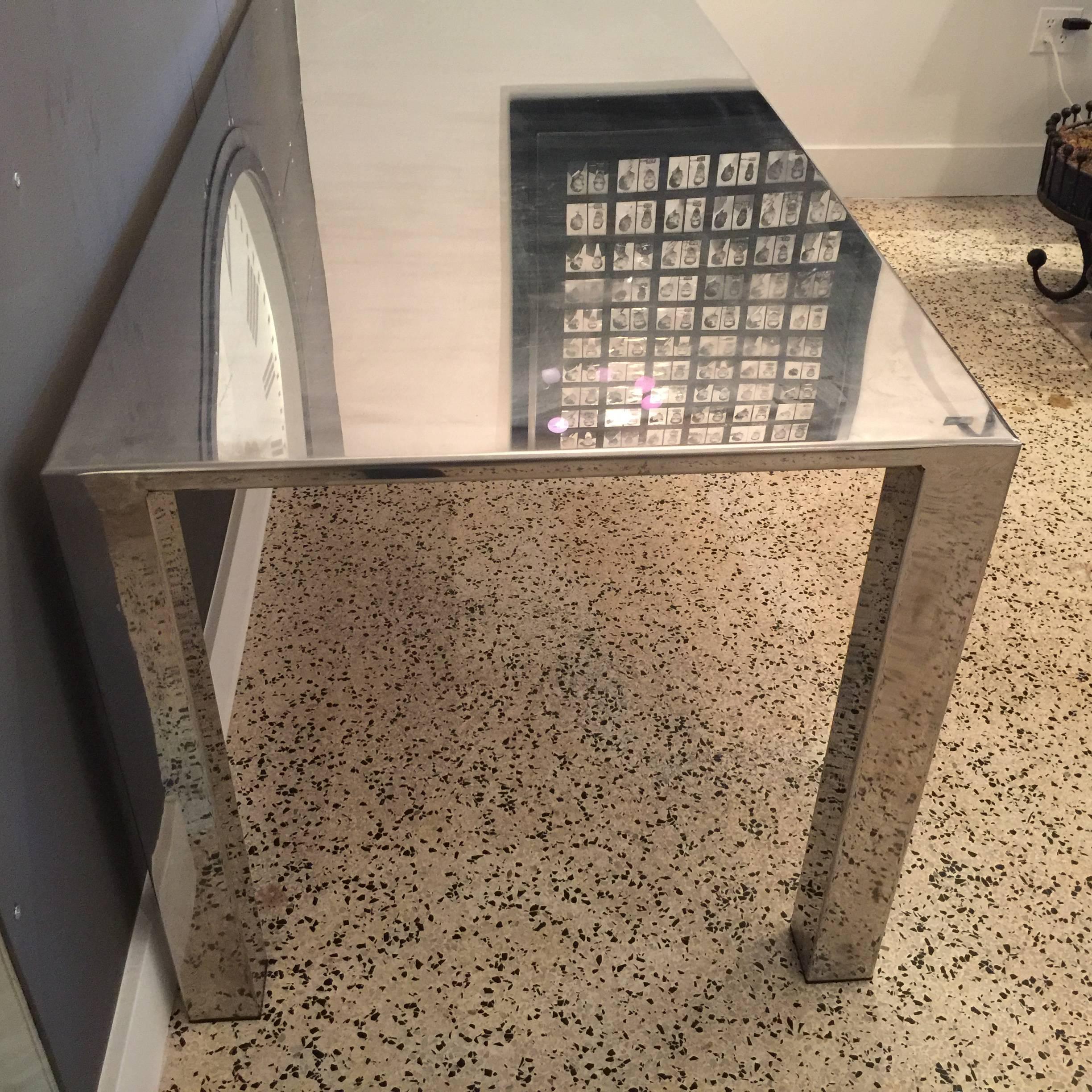 Vintage Stainless Steel Table Inspired by Maria Pergay In Excellent Condition In East Hampton, NY