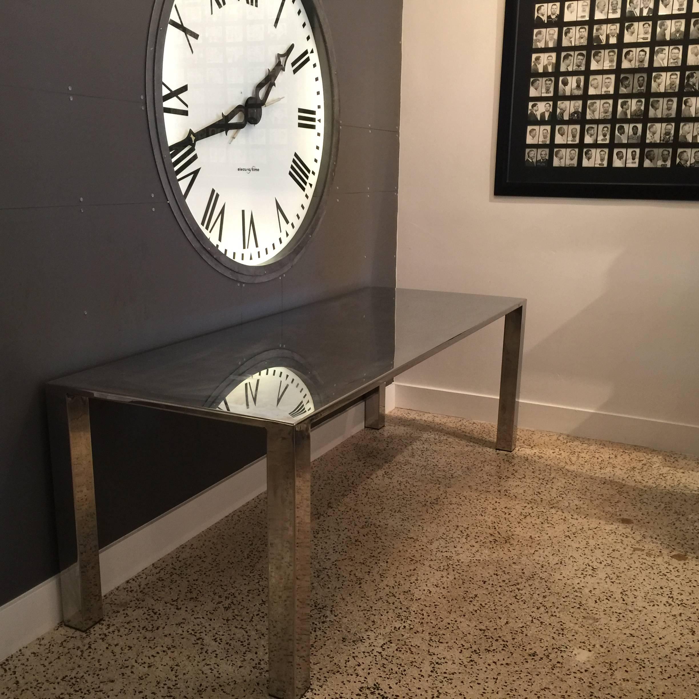 Late 20th Century Vintage Stainless Steel Table Inspired by Maria Pergay