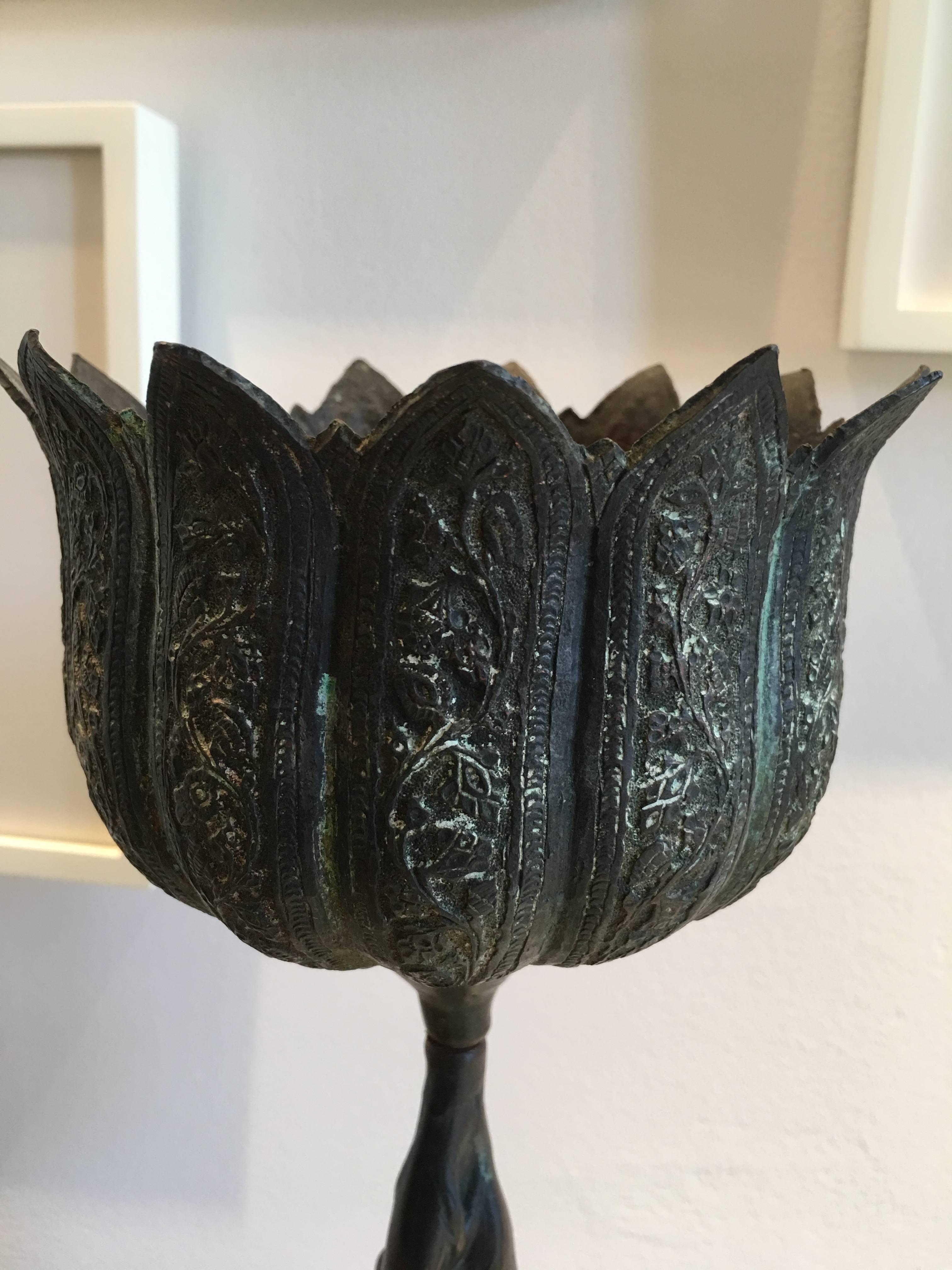 French Belle Époque Period Bronze Female Vessels 'Pair' For Sale