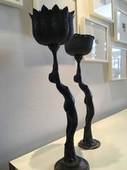 Belle Époque Period Bronze Female Vessels 'Pair'