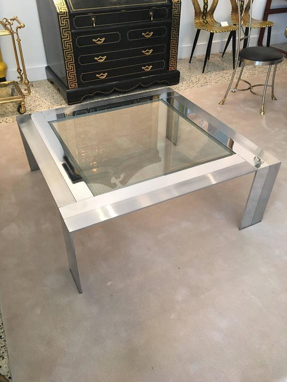 Table Made Of Brushed Steel And Nickel By Elaine Cohen For Dia
